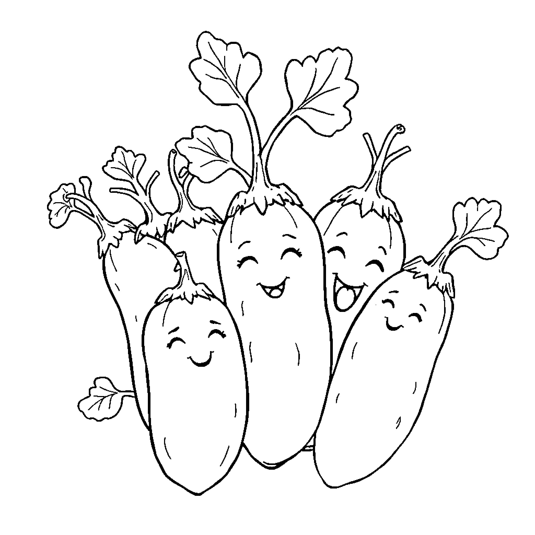 Carrot friends enjoying their time together Coloring Page (free black-and-white line drawing printable PDF for all, from beginners to advanced learners, including children, teens, adults, and seniors)