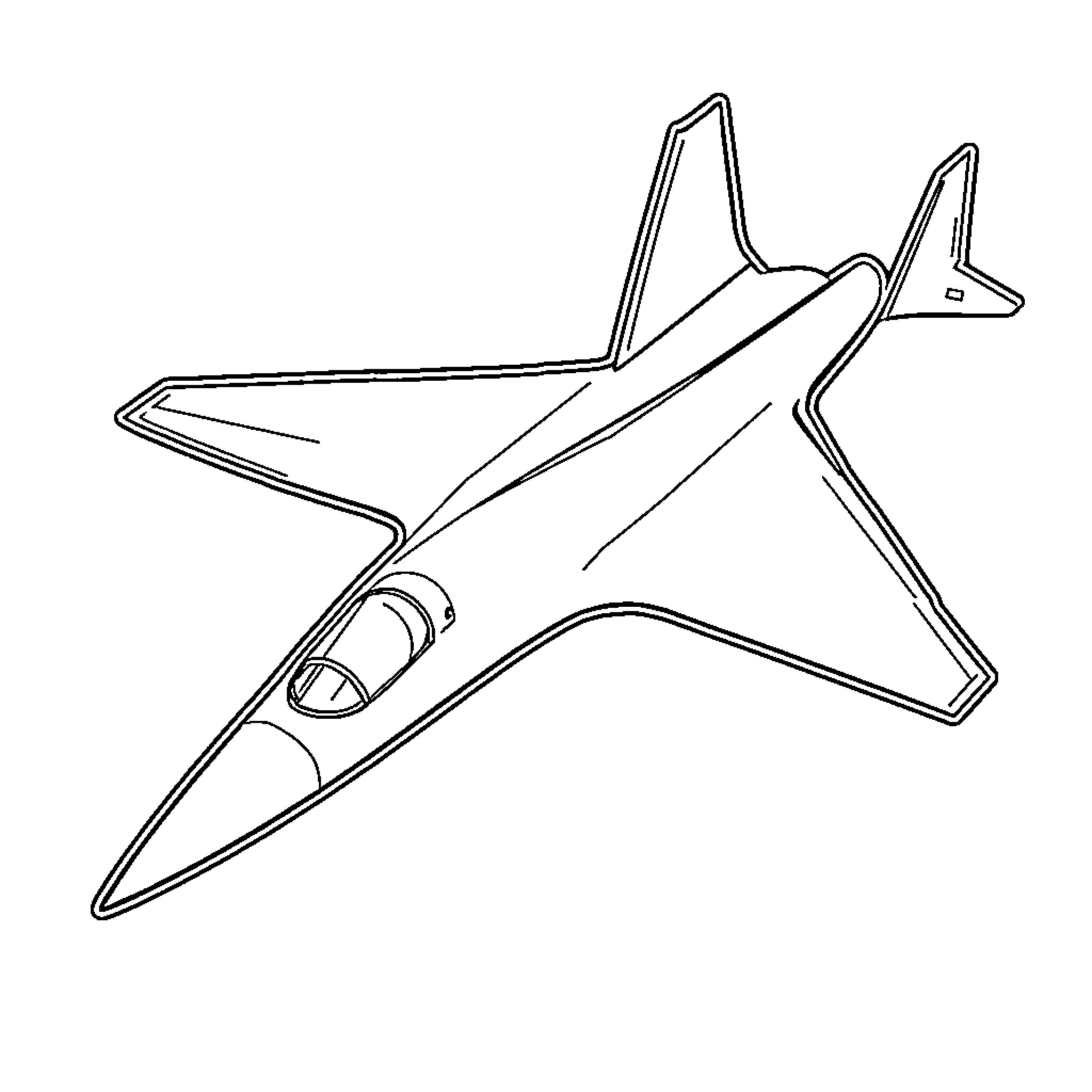 SR-71 aircraft silhouette Coloring Page (free black-and-white line drawing printable PDF for all, from beginners to advanced learners, including children, teens, adults, and seniors)