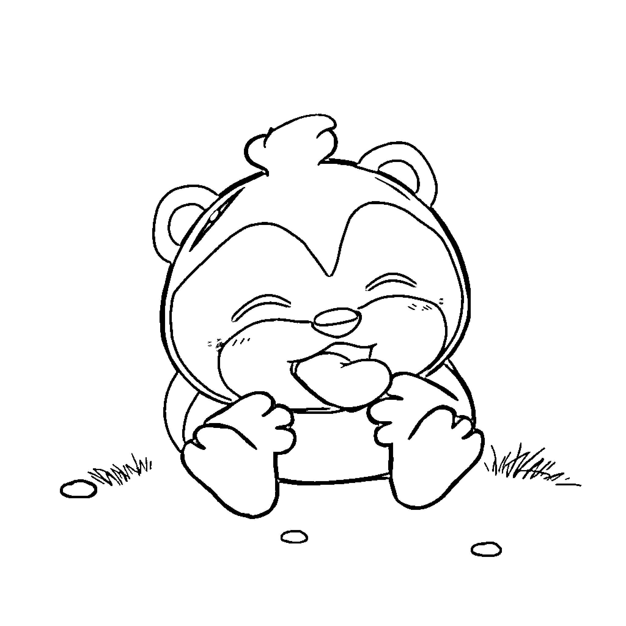 Bebita Hugging Plush Toy Adorably Coloring Page (free black-and-white line drawing printable PDF for all, from beginners to advanced learners, including children, teens, adults, and seniors)