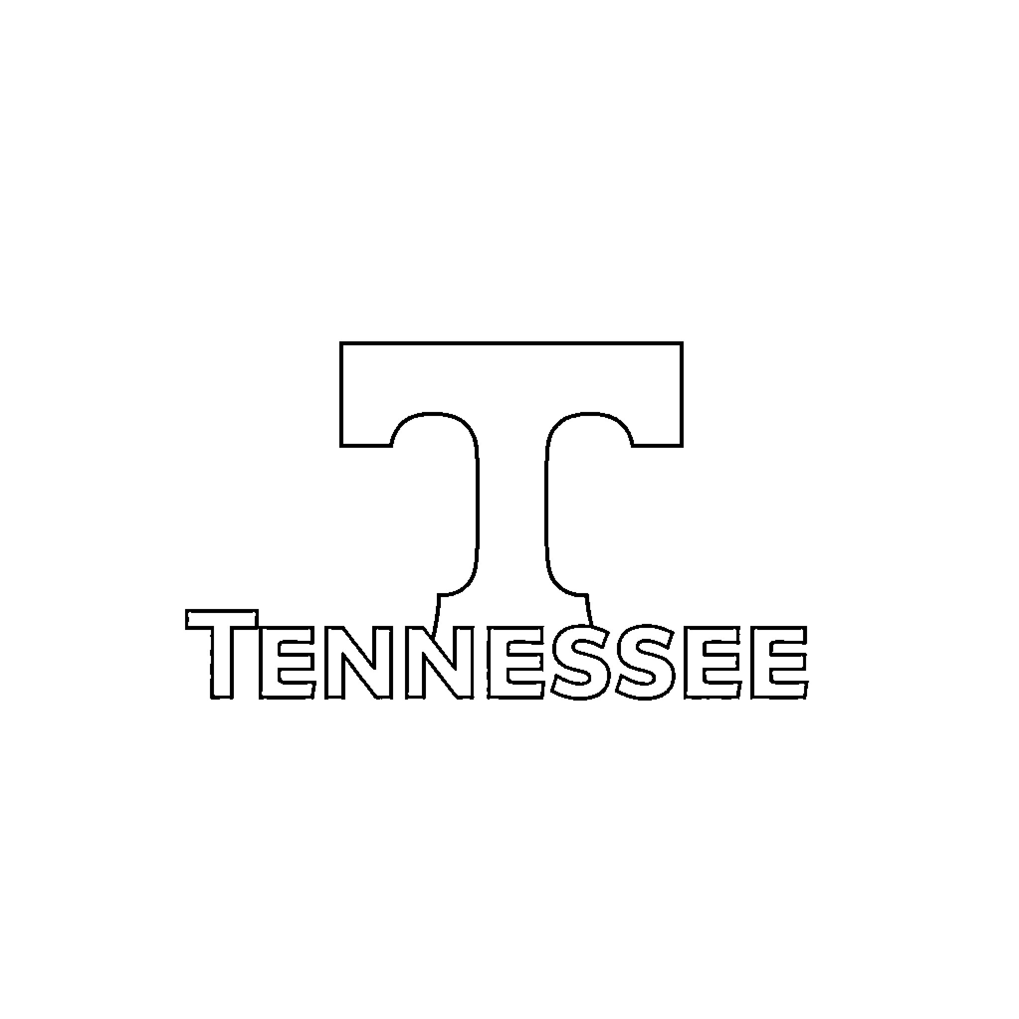 Tennessee Vols logo displayed prominently Coloring Page (free black-and-white line drawing printable PDF for all, from beginners to advanced learners, including children, teens, adults, and seniors)