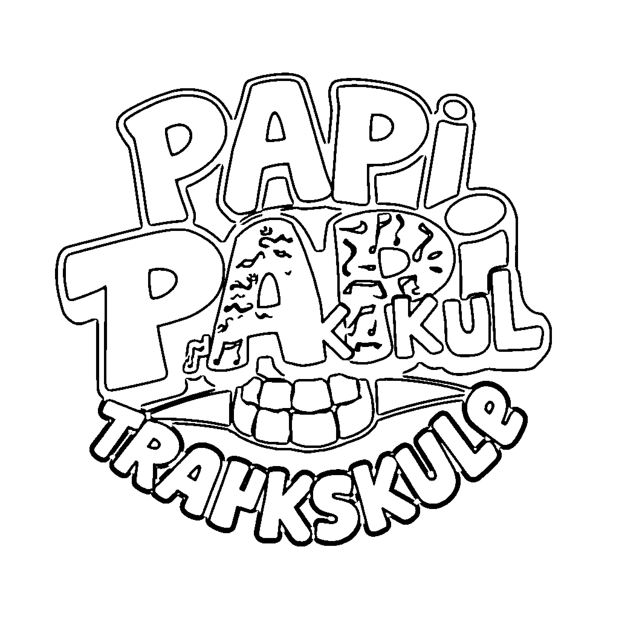 Papi's Playful Trapezkul Coloring Page (free black-and-white line drawing printable PDF for all, from beginners to advanced learners, including children, teens, adults, and seniors)