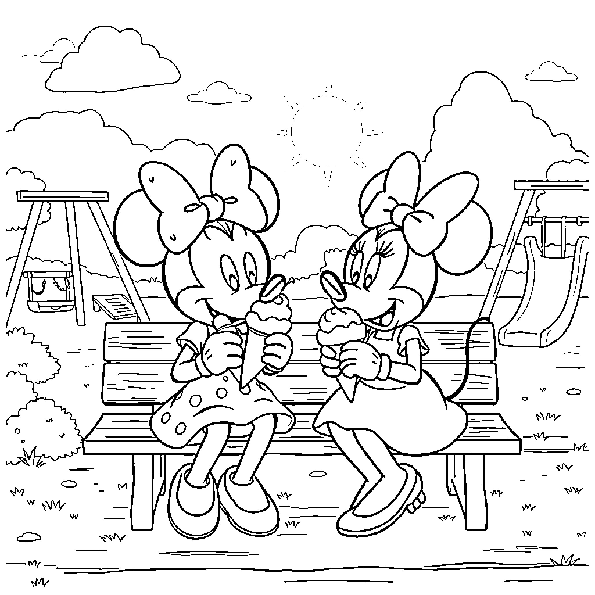 Blippi's Playful Adventure at the Park Coloring Page (free black-and-white line drawing printable PDF for all, from beginners to advanced learners, including children, teens, adults, and seniors)