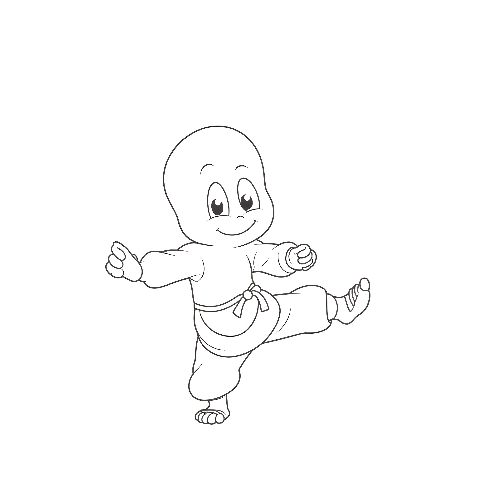 Earthworm character in cheerful pose Coloring Page (free black-and-white line drawing printable PDF for all, from beginners to advanced learners, including children, teens, adults, and seniors)