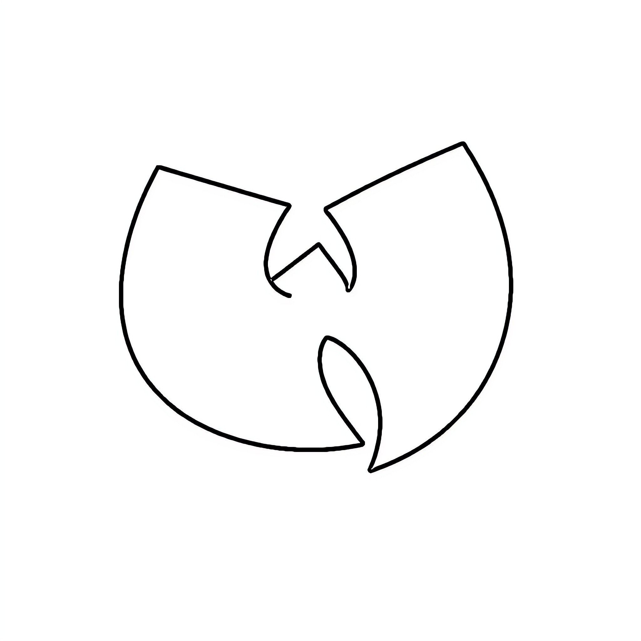Wu-Tang Clan logo outline Coloring Page (free black-and-white line drawing printable PDF for all, from beginners to advanced learners, including children, teens, adults, and seniors)