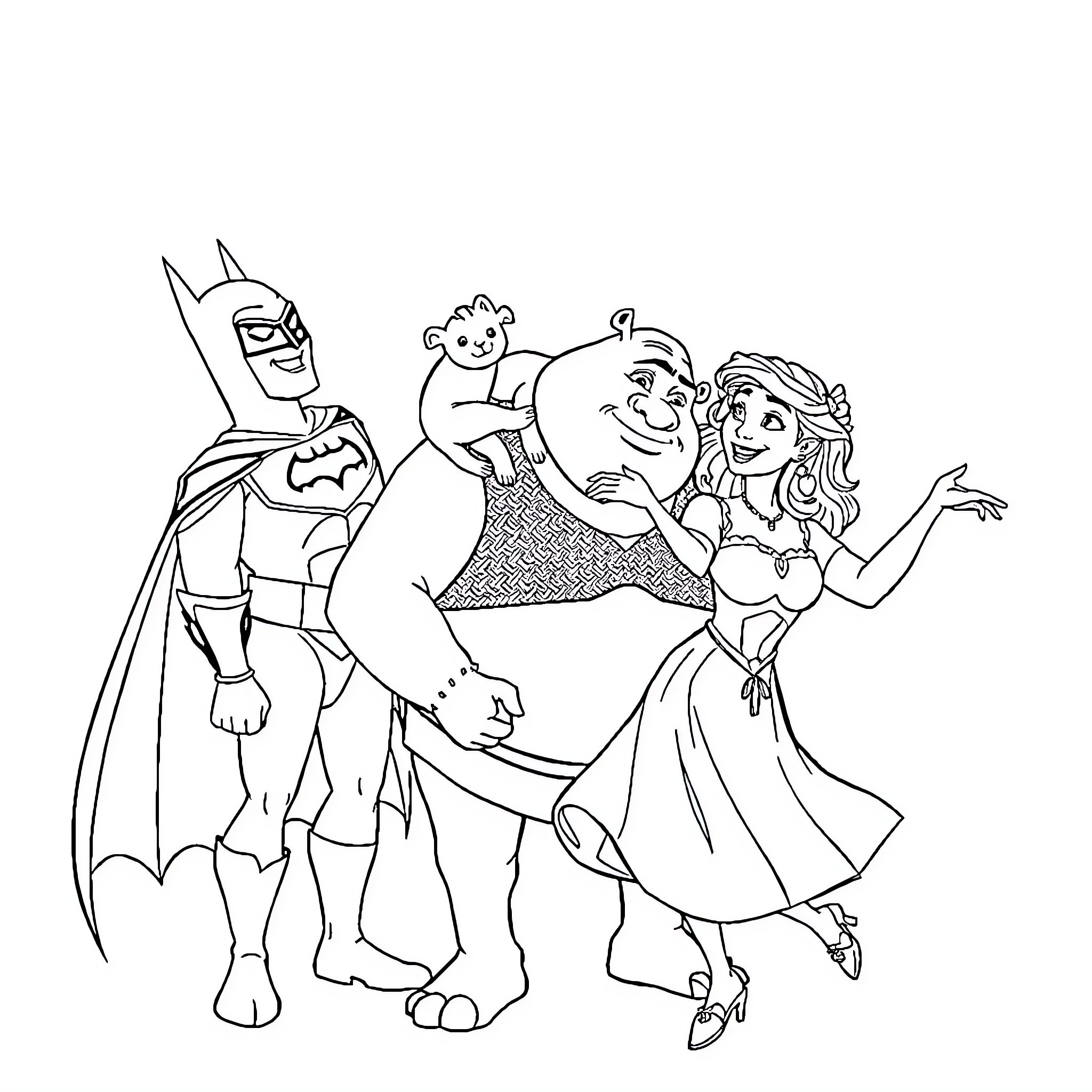 Chat about heroic adventures and celebrations Coloring Page (free black-and-white line drawing printable PDF for all, from beginners to advanced learners, including children, teens, adults, and seniors)