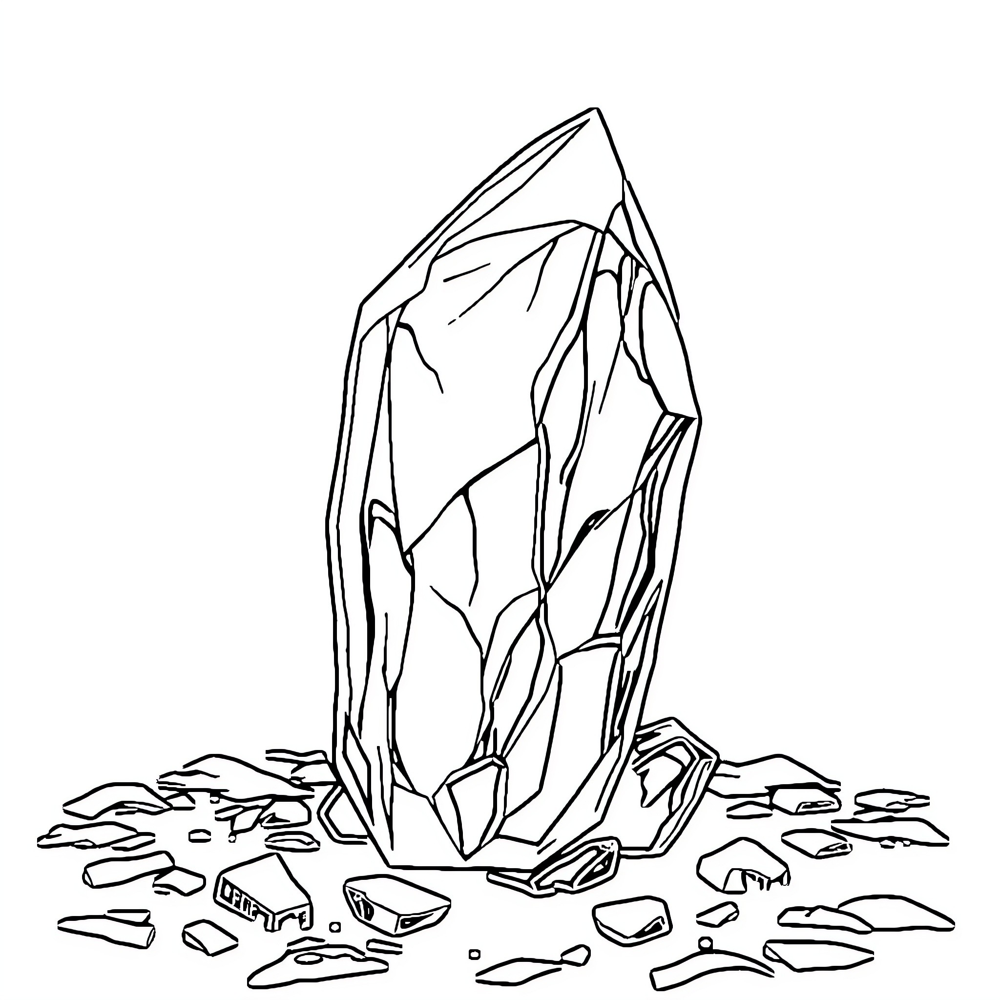 Lytonlyte crystal formation in natural environment Coloring Page (free black-and-white line drawing printable PDF for all, from beginners to advanced learners, including children, teens, adults, and seniors)