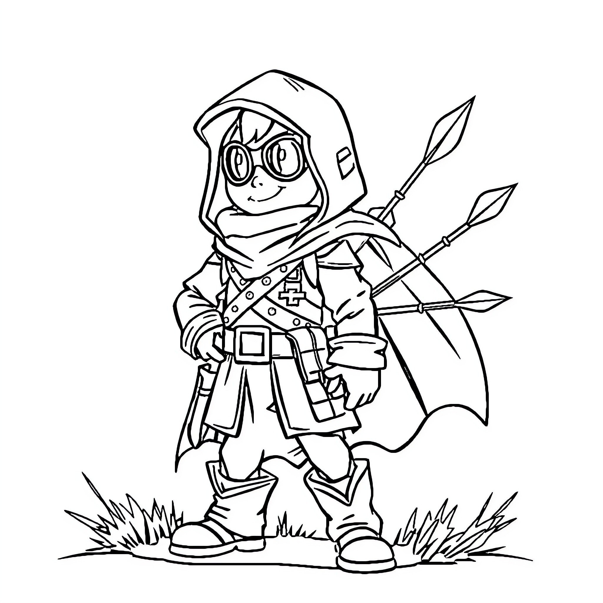 At Symbol Explorer in Adventurous Gear Coloring Page (free black-and-white line drawing printable PDF for all, from beginners to advanced learners, including children, teens, adults, and seniors)