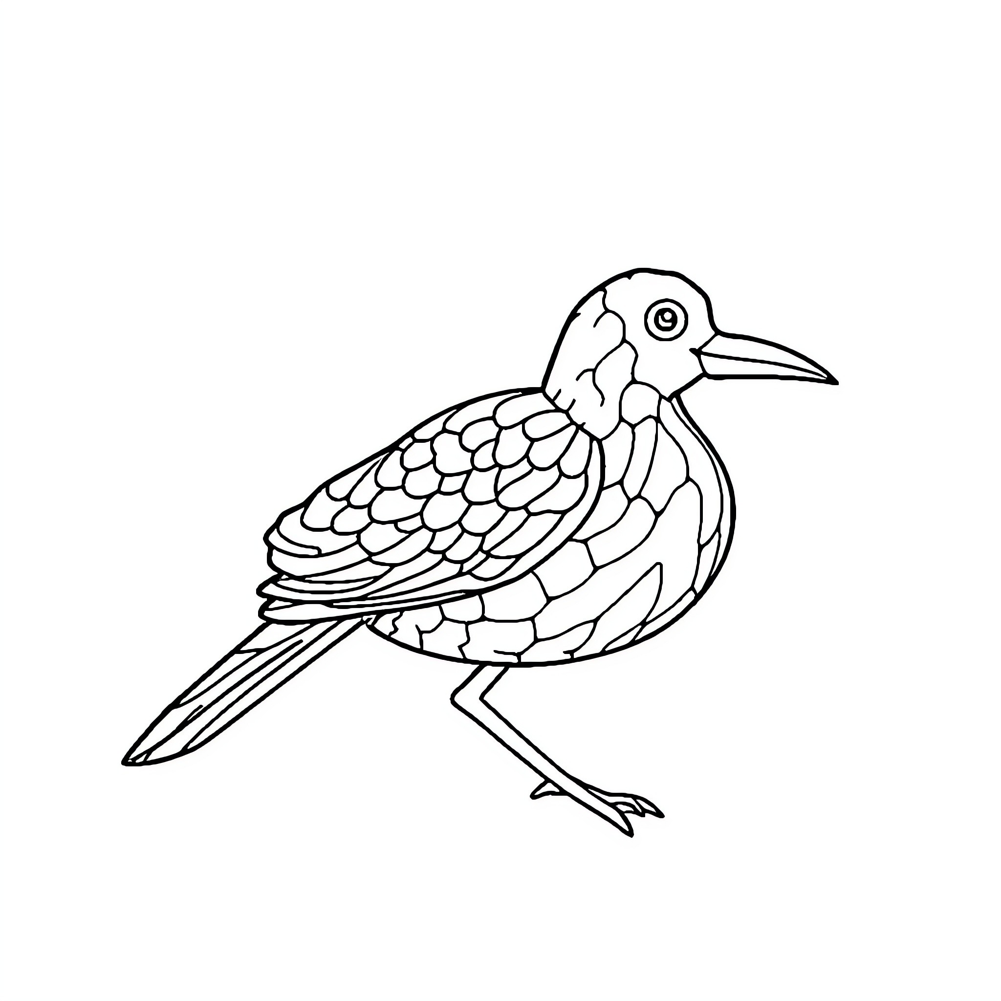 جان سینا الطائر الجمیل Coloring Page (free black-and-white line drawing printable PDF for all, from beginners to advanced learners, including children, teens, adults, and seniors)