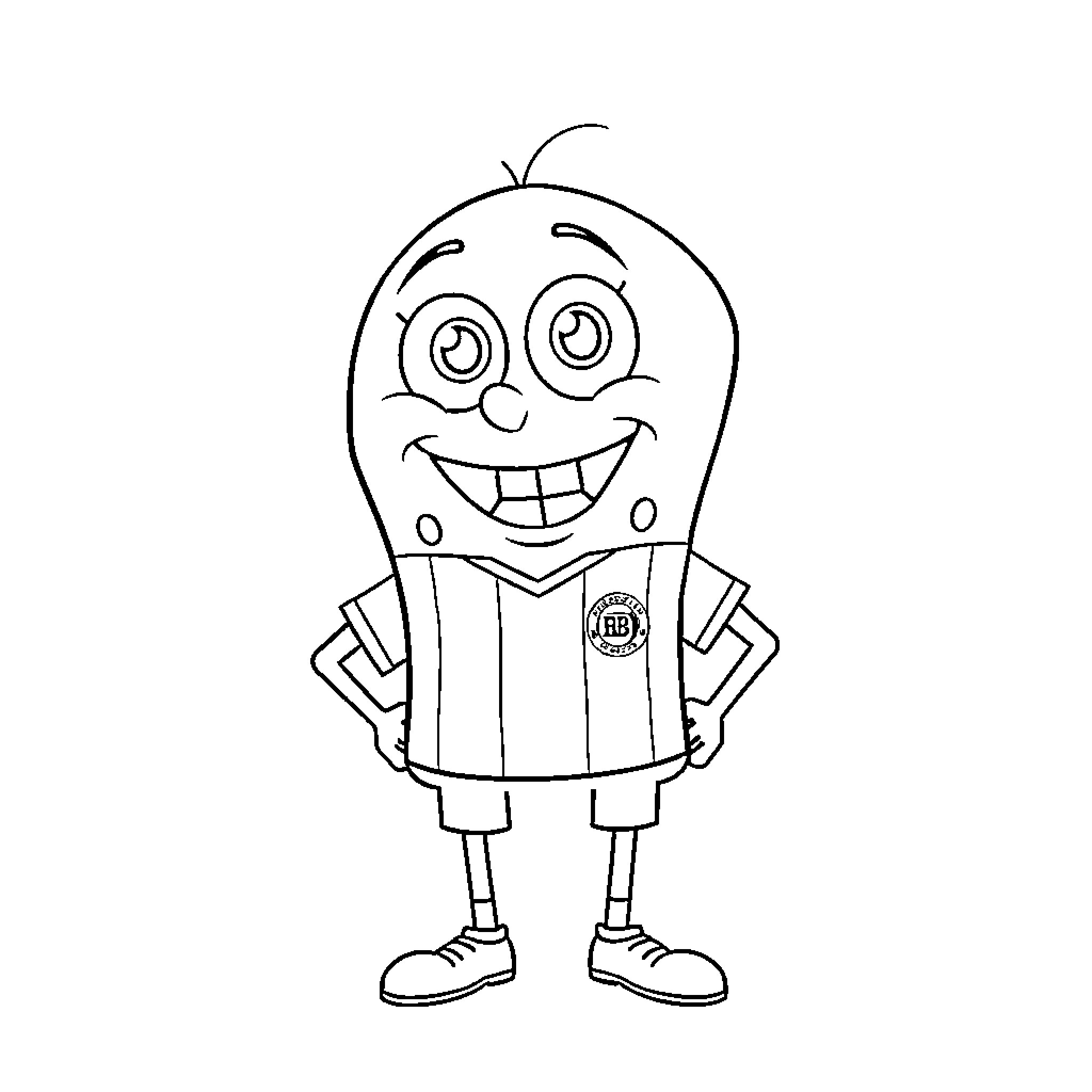 Bob esponja smiling and posing in a cartoon outfit Coloring Page (free black-and-white line drawing printable PDF for all, from beginners to advanced learners, including children, teens, adults, and seniors)