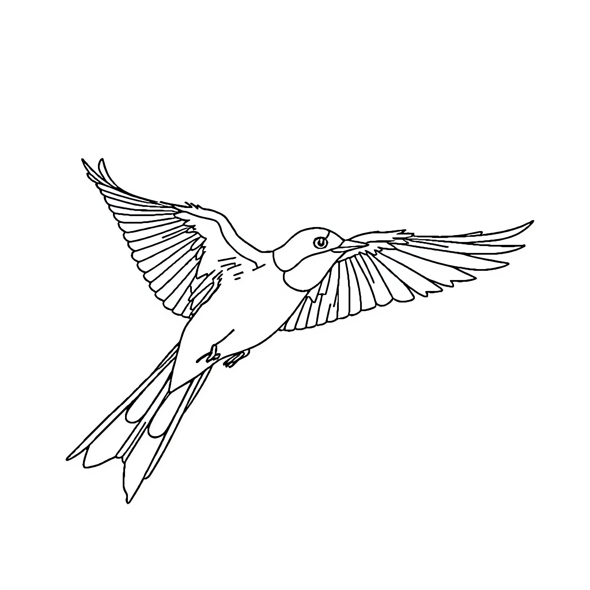 Foot of a hummingbird in flight Coloring Page (free black-and-white line drawing printable PDF for all, from beginners to advanced learners, including children, teens, adults, and seniors)