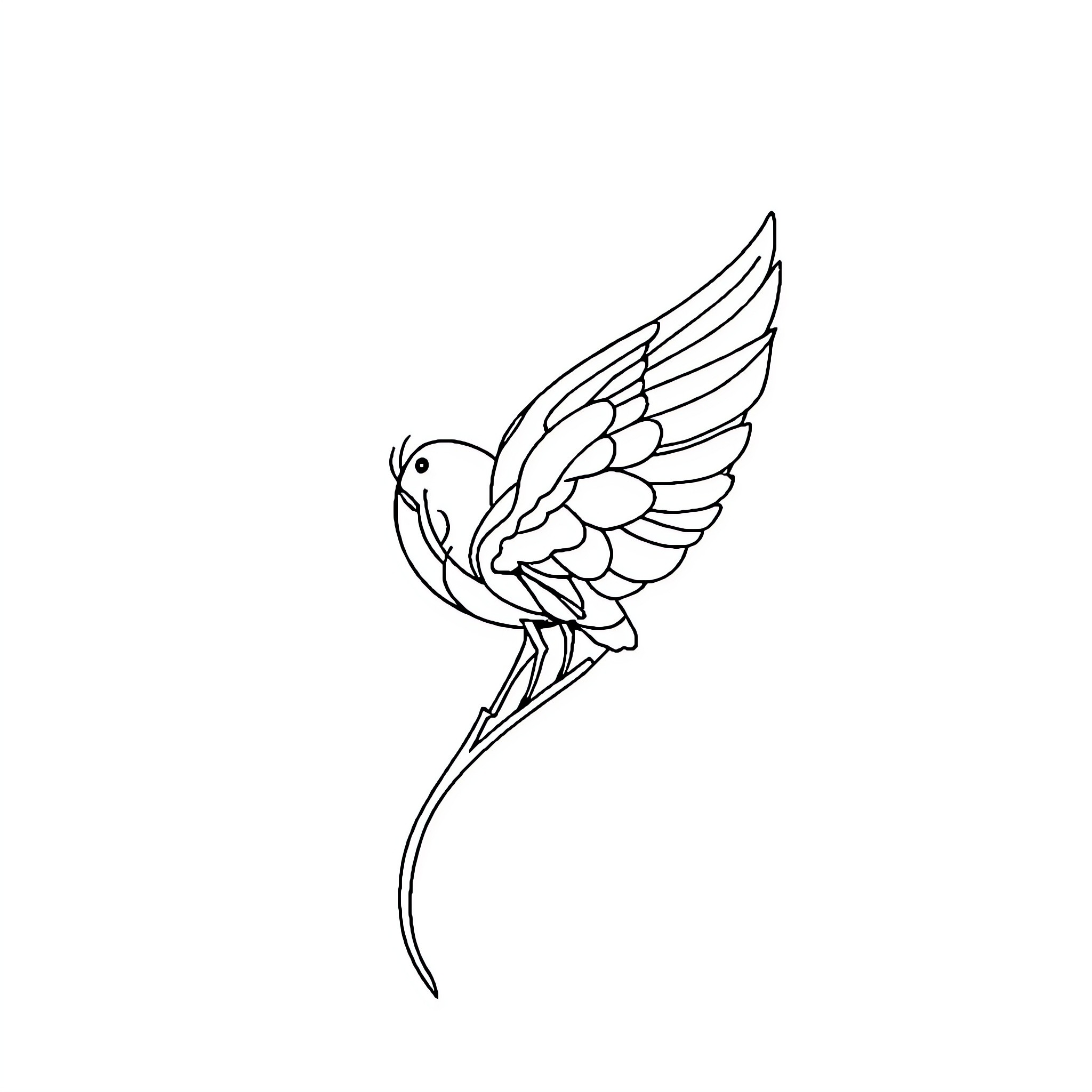 Mewarnai delicate hummingbird silhouette Coloring Page (free black-and-white line drawing printable PDF for all, from beginners to advanced learners, including children, teens, adults, and seniors)