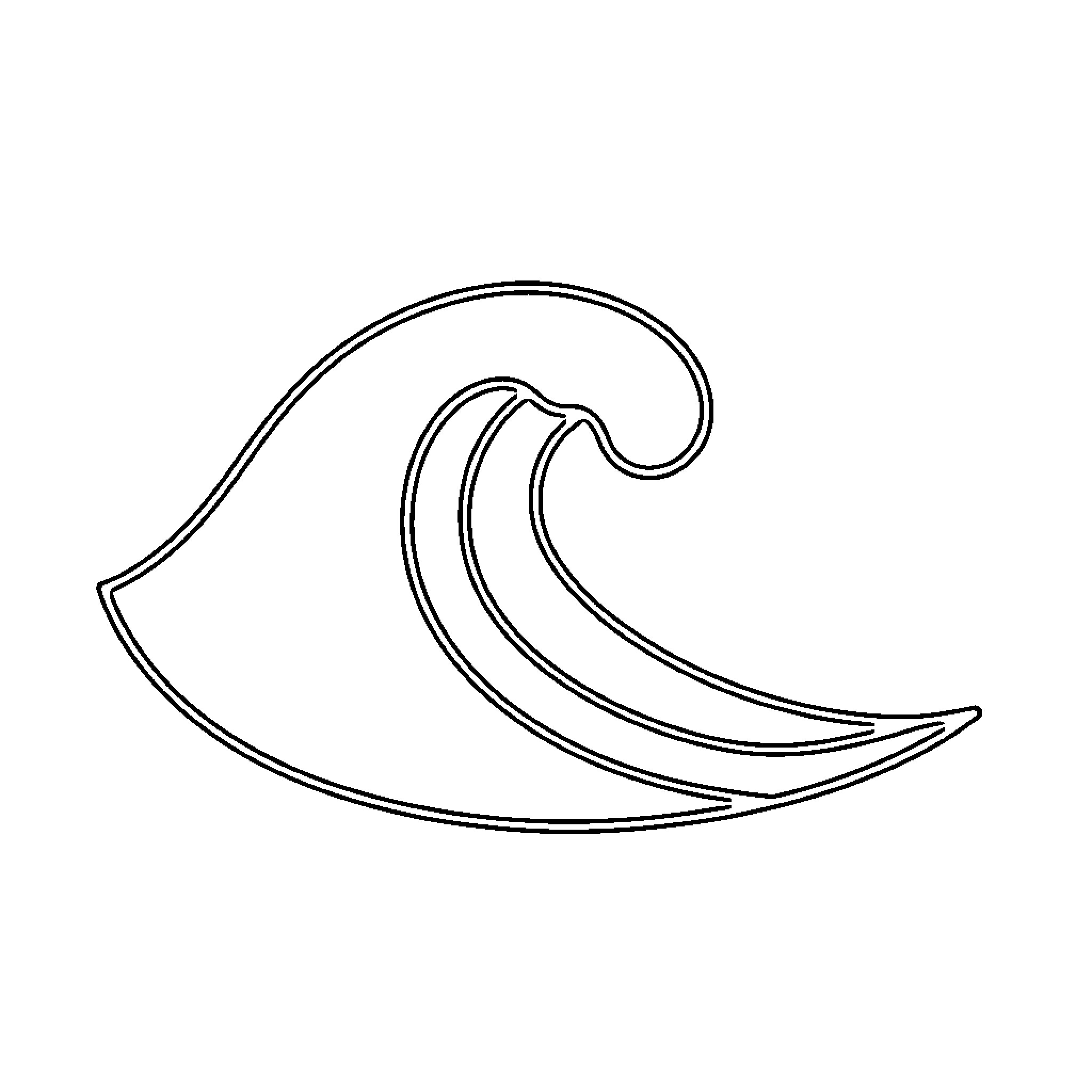 Wave curling in the ocean Coloring Page (free black-and-white line drawing printable PDF for all, from beginners to advanced learners, including children, teens, adults, and seniors)
