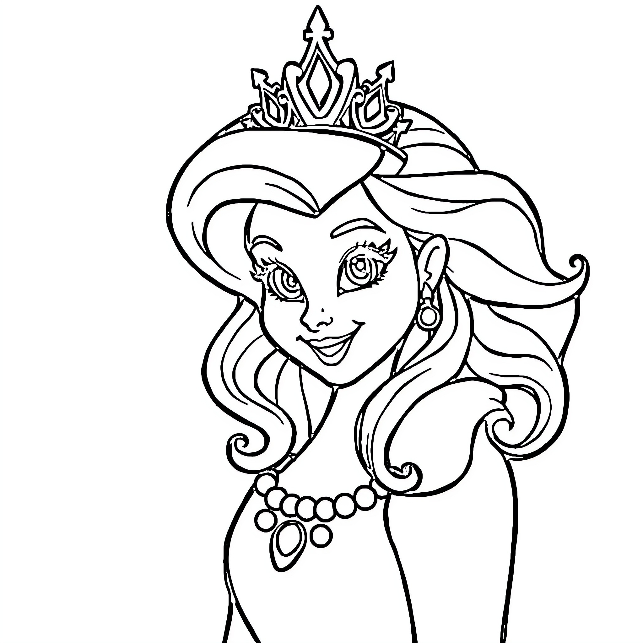 Mona Lisa smiling beautifully in royal outfit Coloring Page (free black-and-white line drawing printable PDF for all, from beginners to advanced learners, including children, teens, adults, and seniors)