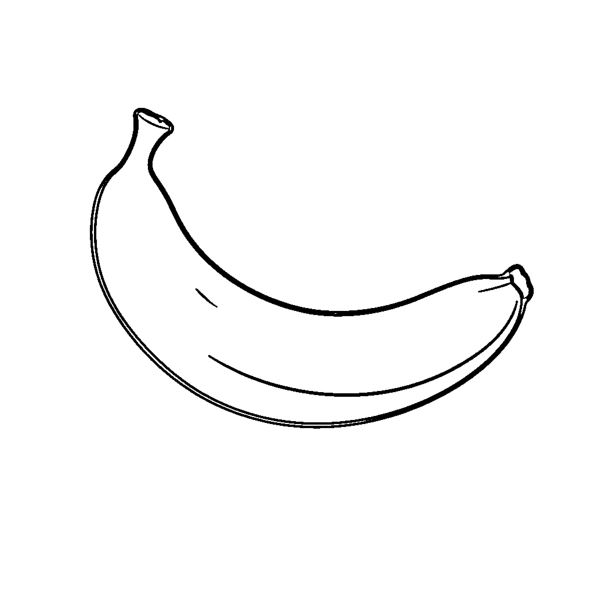 Banana sketch in black and white Coloring Page (free black-and-white line drawing printable PDF for all, from beginners to advanced learners, including children, teens, adults, and seniors)