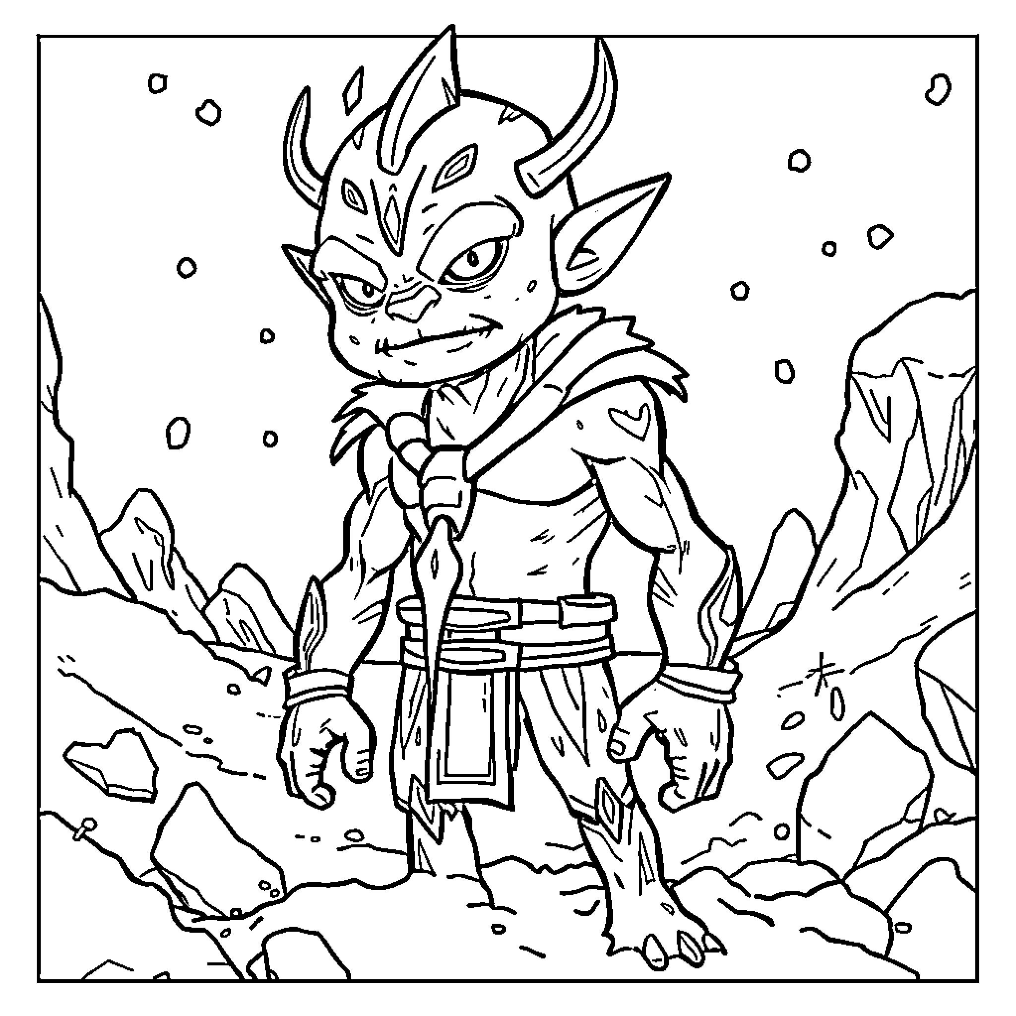 Yondu in his rugged adventurous outfit Coloring Page (free black-and-white line drawing printable PDF for all, from beginners to advanced learners, including children, teens, adults, and seniors)