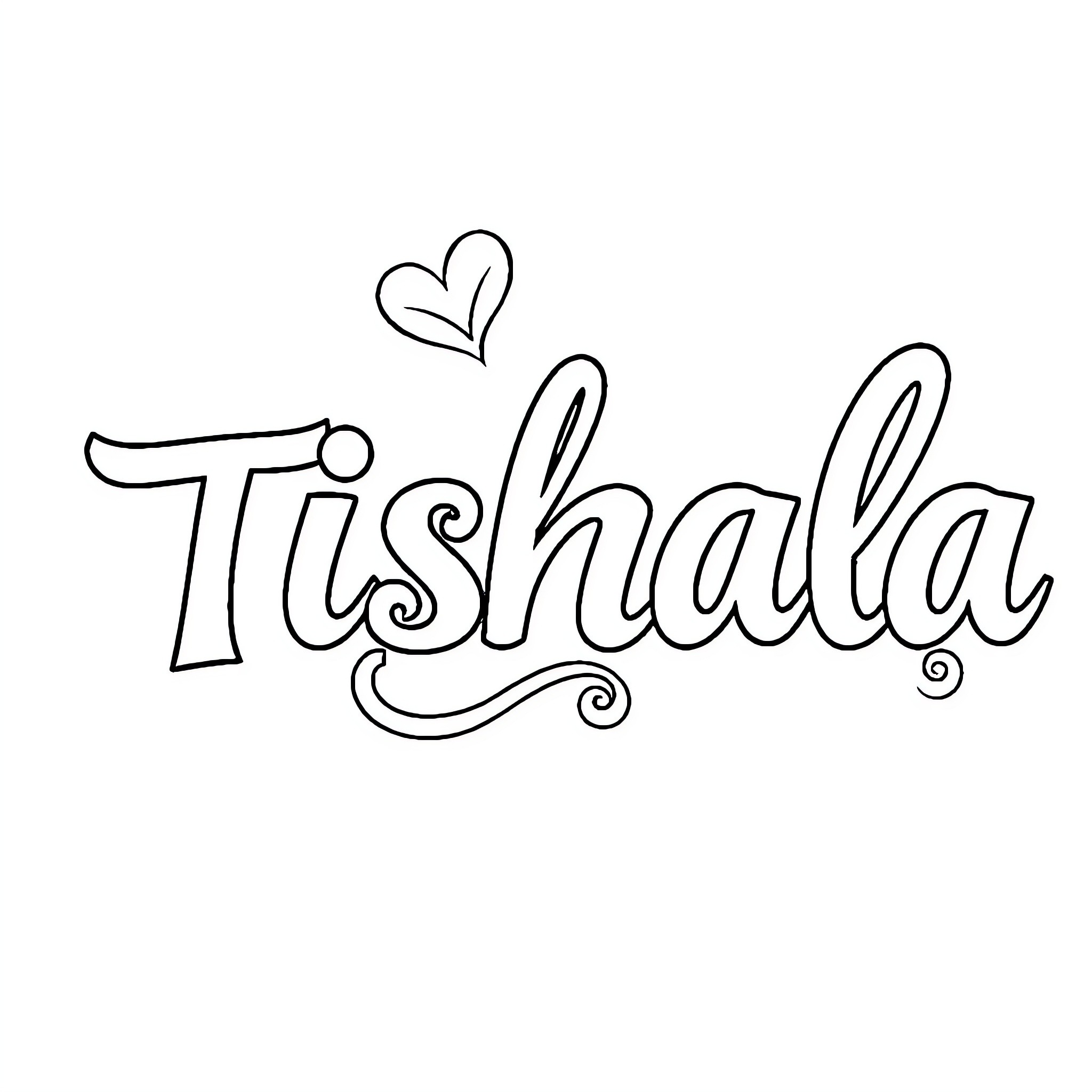 Tishala's Heartfelt Design Coloring Page (free black-and-white line drawing printable PDF for all, from beginners to advanced learners, including children, teens, adults, and seniors)