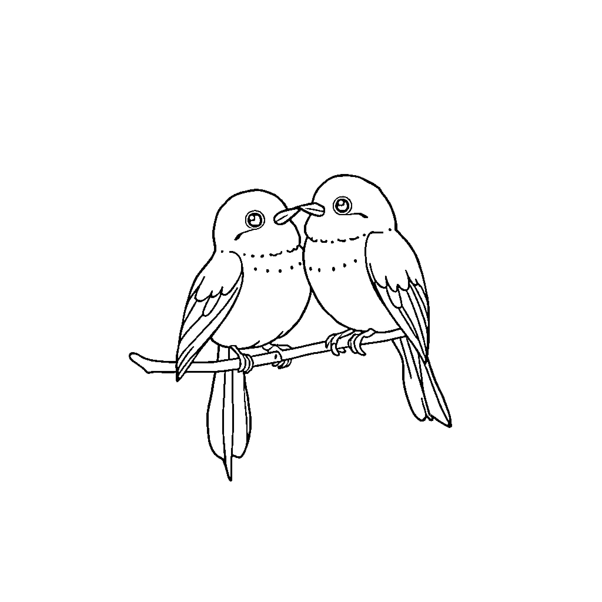 Comic Strip of Two Adorable Birds Coloring Page (free black-and-white line drawing printable PDF for all, from beginners to advanced learners, including children, teens, adults, and seniors)