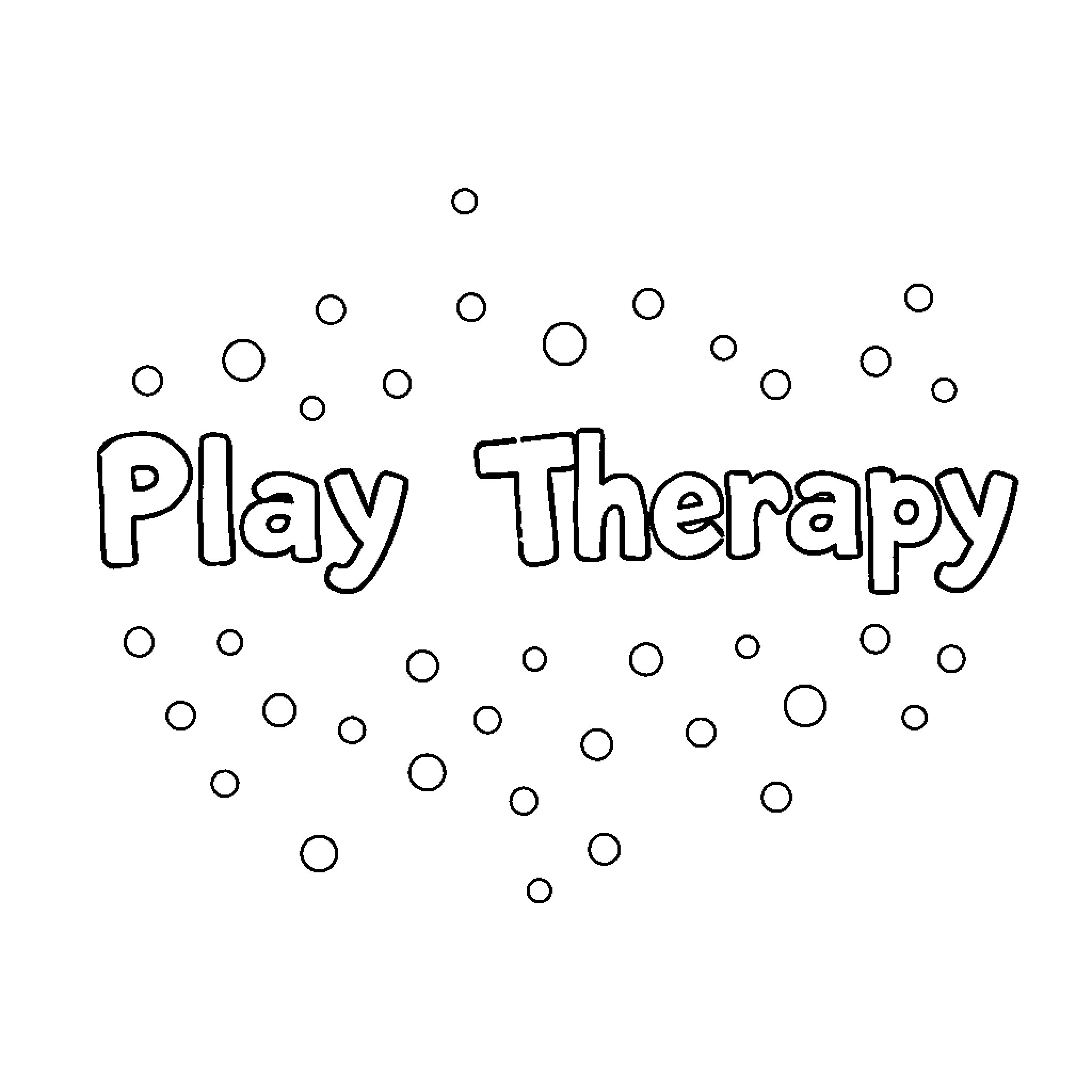 Play Therapy with Playful Bubbles Coloring Page (free black-and-white line drawing printable PDF for all, from beginners to advanced learners, including children, teens, adults, and seniors)