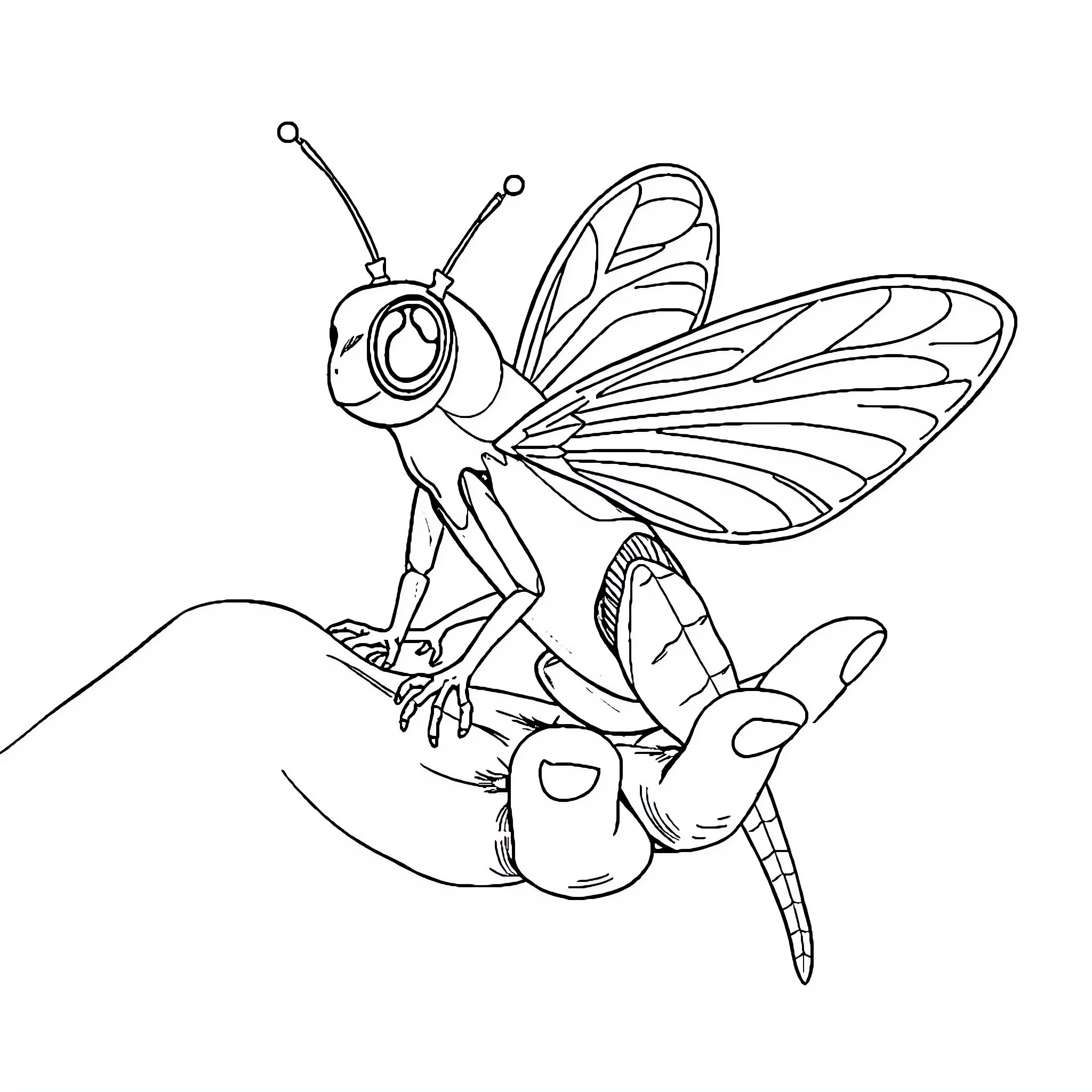 Scarab-like insect exploring its surroundings Coloring Page (free black-and-white line drawing printable PDF for all, from beginners to advanced learners, including children, teens, adults, and seniors)