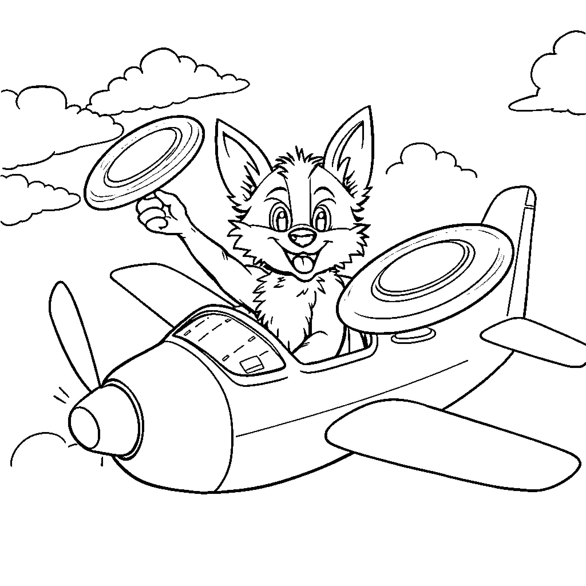Huntrix's Aerial Adventure Coloring Page (free black-and-white line drawing printable PDF for all, from beginners to advanced learners, including children, teens, adults, and seniors)