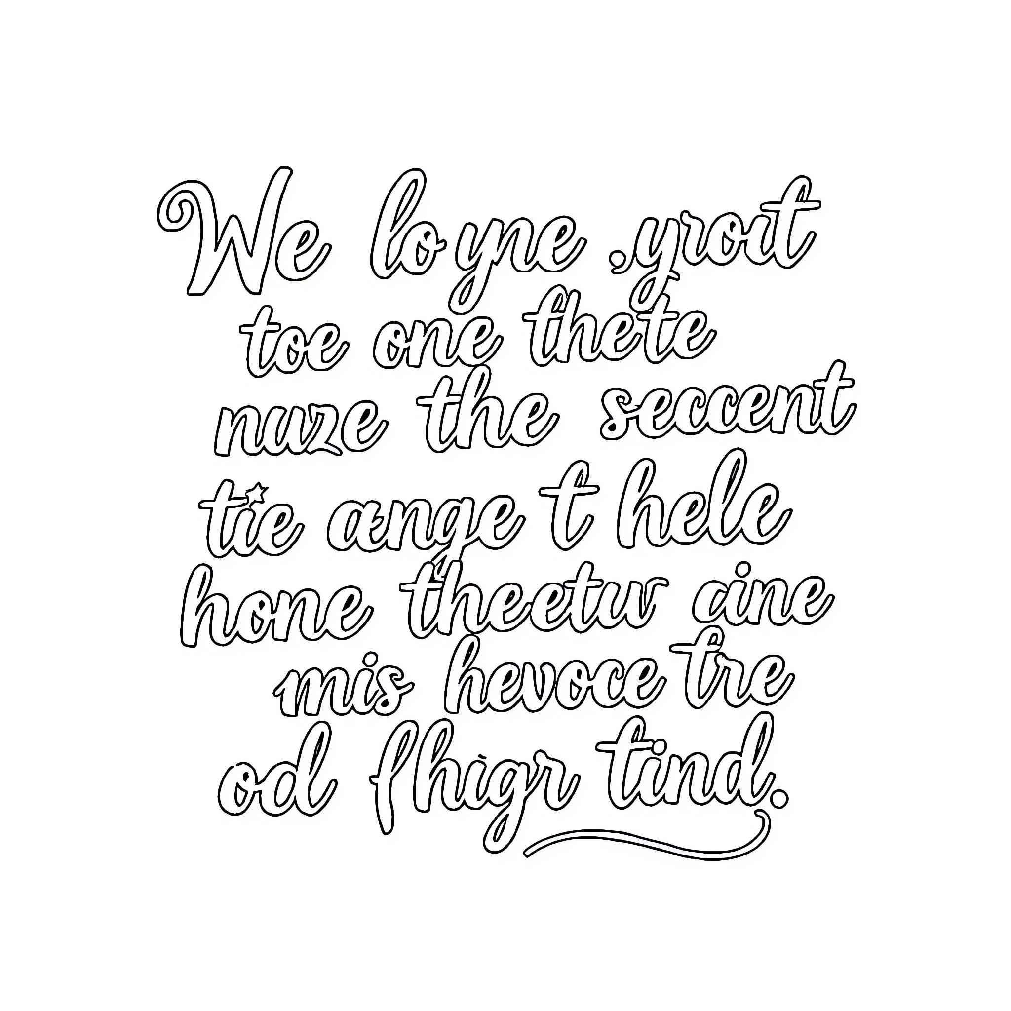 Quote Inspirational Text on Black and White Background Coloring Page (free black-and-white line drawing printable PDF for all, from beginners to advanced learners, including children, teens, adults, and seniors)