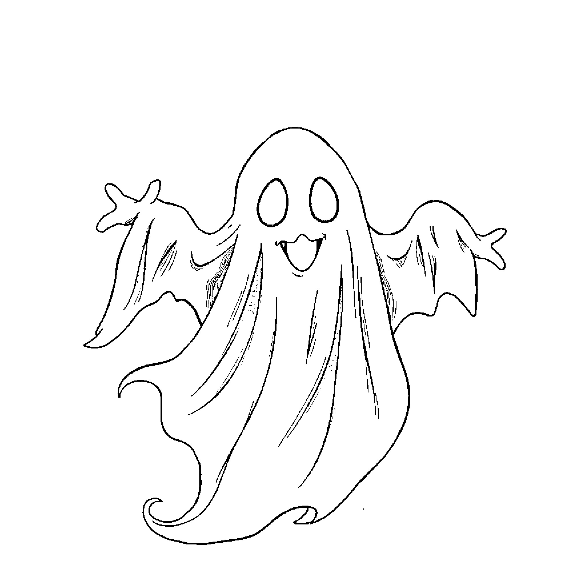 Ghostmane's Playful Phantoms Coloring Page (free black-and-white line drawing printable PDF for all, from beginners to advanced learners, including children, teens, adults, and seniors)