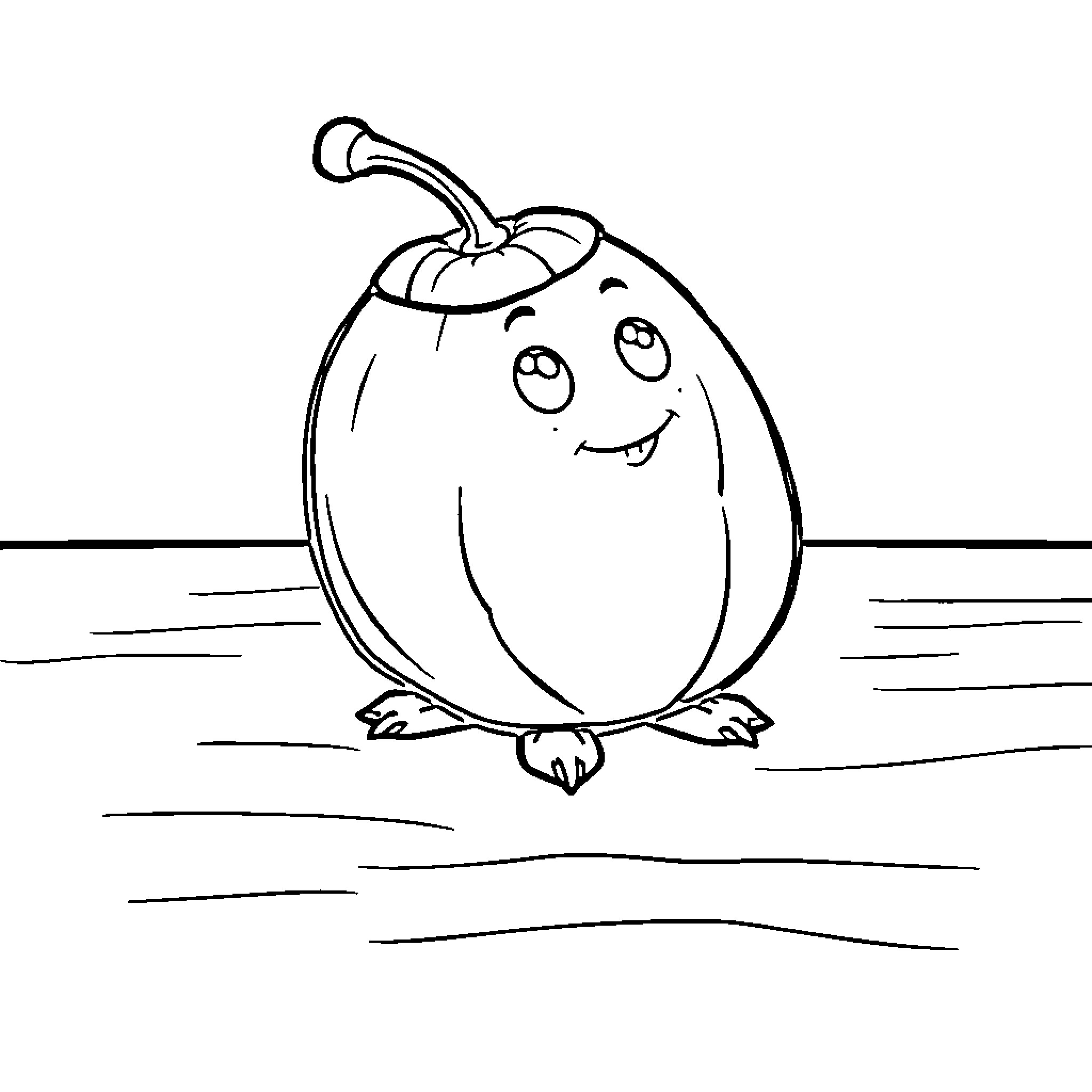 Raisin character in amusing pose Coloring Page (free black-and-white line drawing printable PDF for all, from beginners to advanced learners, including children, teens, adults, and seniors)