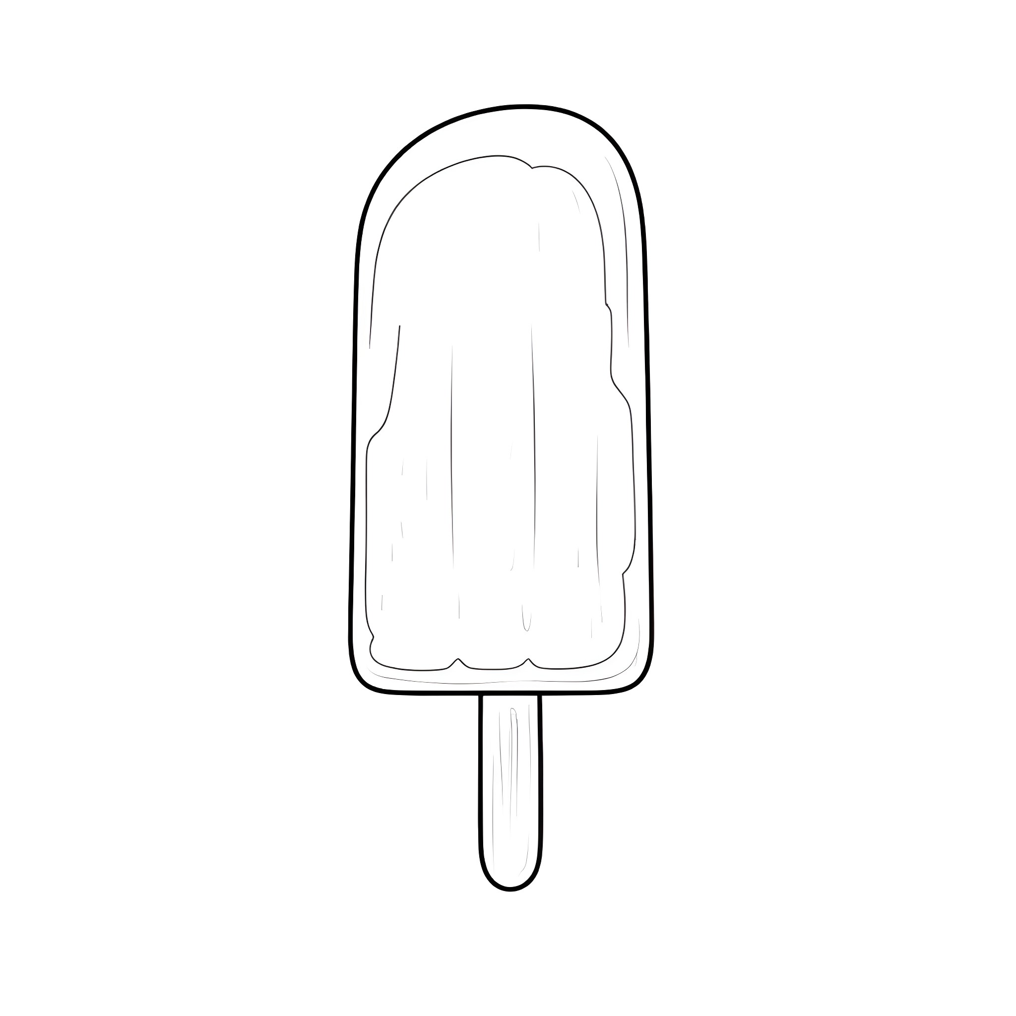 Popsicle on a stick Coloring Page (free black-and-white line drawing printable PDF for all, from beginners to advanced learners, including children, teens, adults, and seniors)