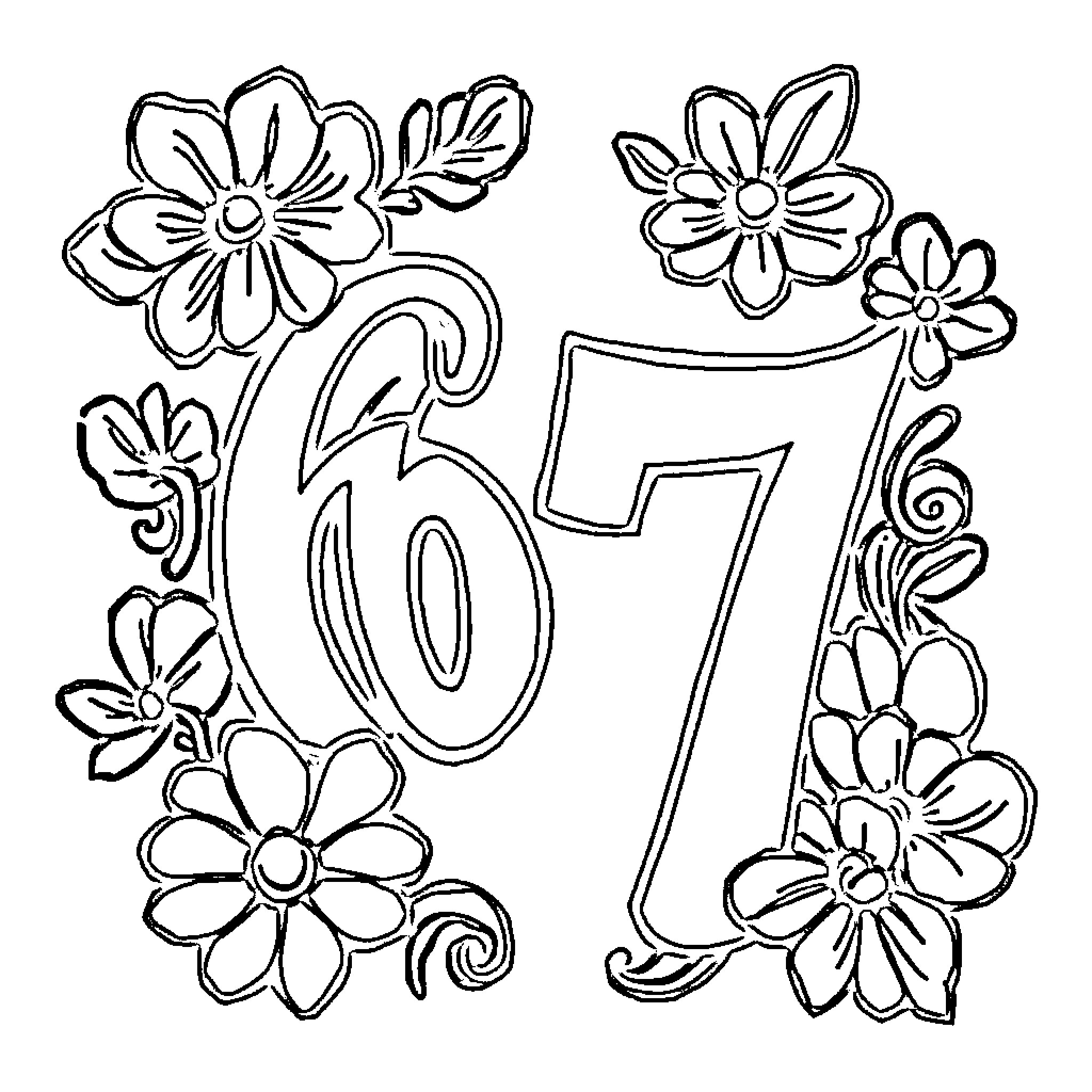 67 Floral Doodle with Playful Designs Coloring Page (free black-and-white line drawing printable PDF for all, from beginners to advanced learners, including children, teens, adults, and seniors)