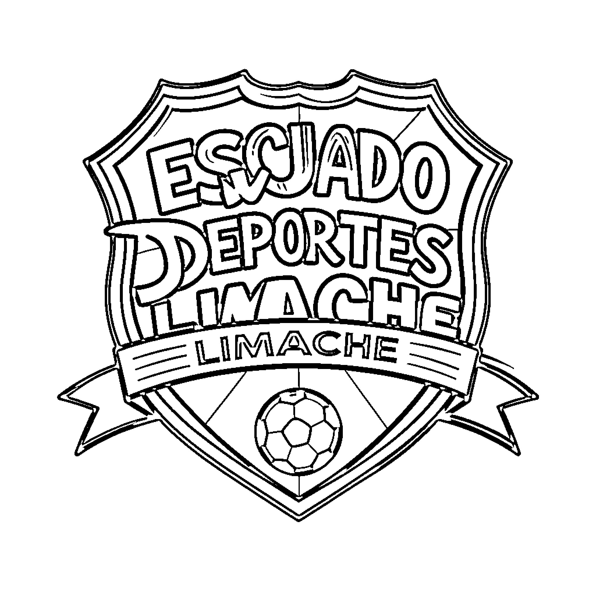 Escudo of the Sports League Limache Coloring Page (free black-and-white line drawing printable PDF for all, from beginners to advanced learners, including children, teens, adults, and seniors)