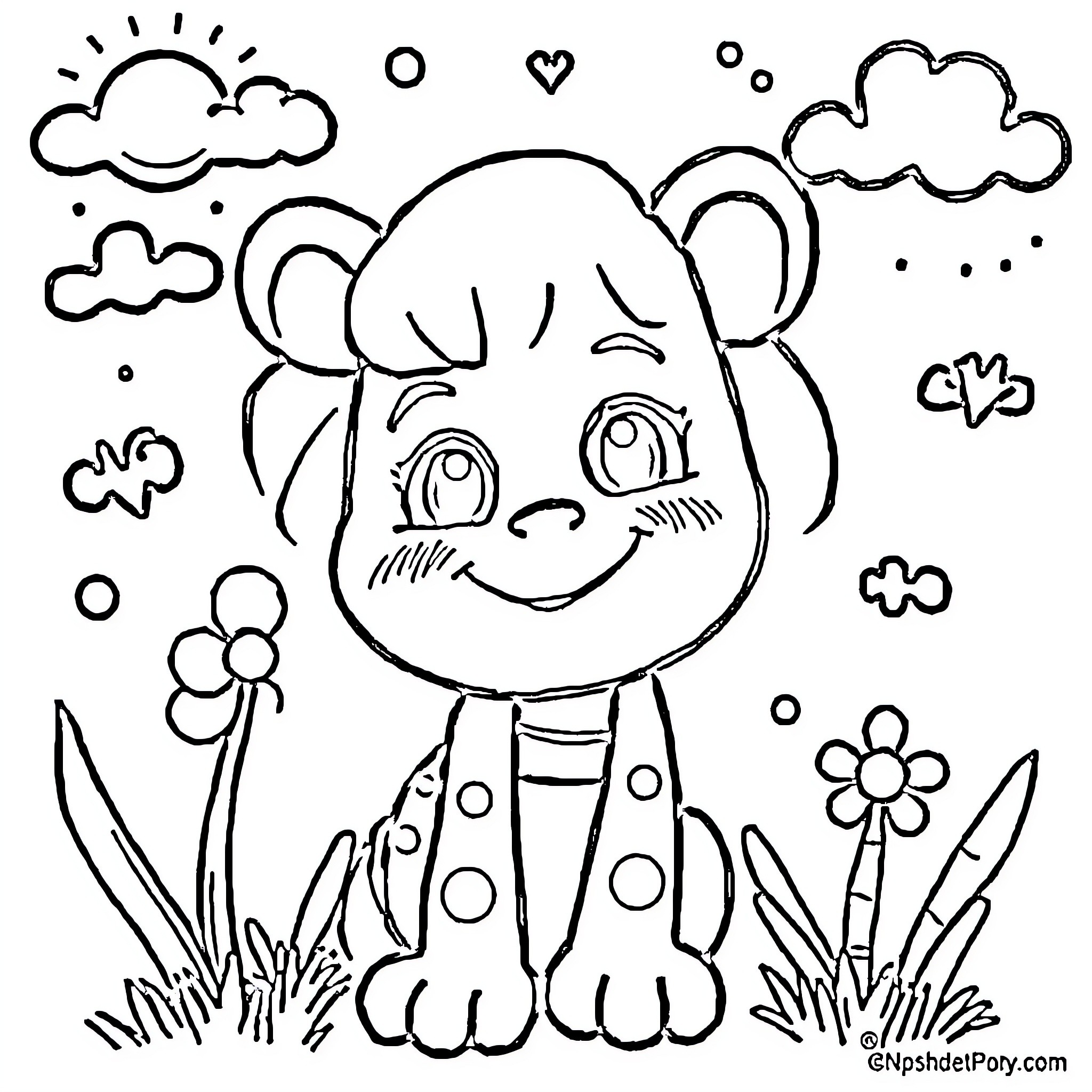 Education on Nature and the Environment Coloring Page (free black-and-white line drawing printable PDF for all, from beginners to advanced learners, including children, teens, adults, and seniors)