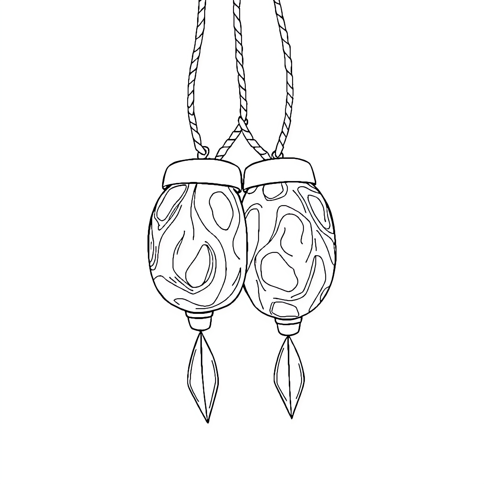 Klompen hanging from ropes Coloring Page (free black-and-white line drawing printable PDF for all, from beginners to advanced learners, including children, teens, adults, and seniors)