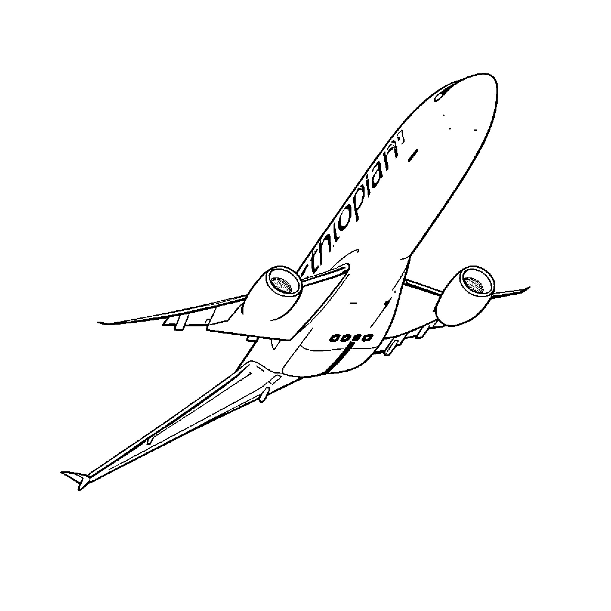 Airplane taking off with speed and power Coloring Page (free black-and-white line drawing printable PDF for all, from beginners to advanced learners, including children, teens, adults, and seniors)