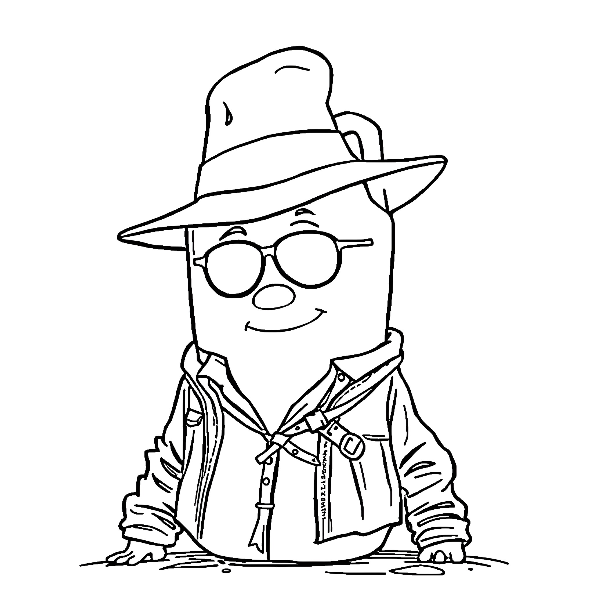 Milk carton adventurer in the wilderness Coloring Page (free black-and-white line drawing printable PDF for all, from beginners to advanced learners, including children, teens, adults, and seniors)