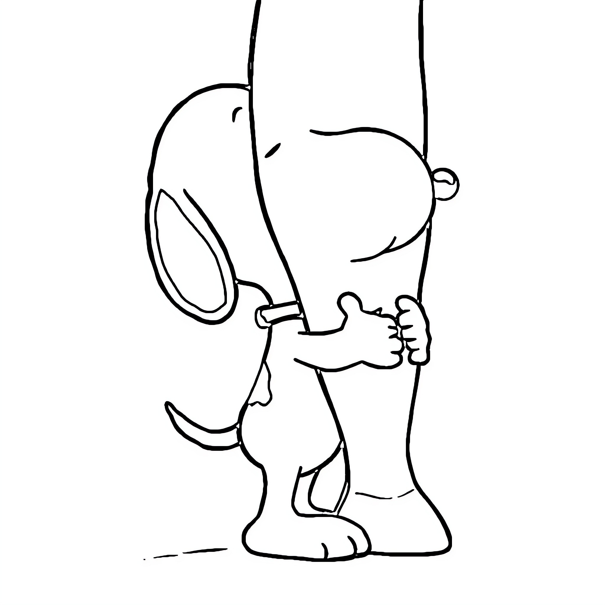 Snoopy walking with his blanket Coloring Page (free black-and-white line drawing printable PDF for all, from beginners to advanced learners, including children, teens, adults, and seniors)