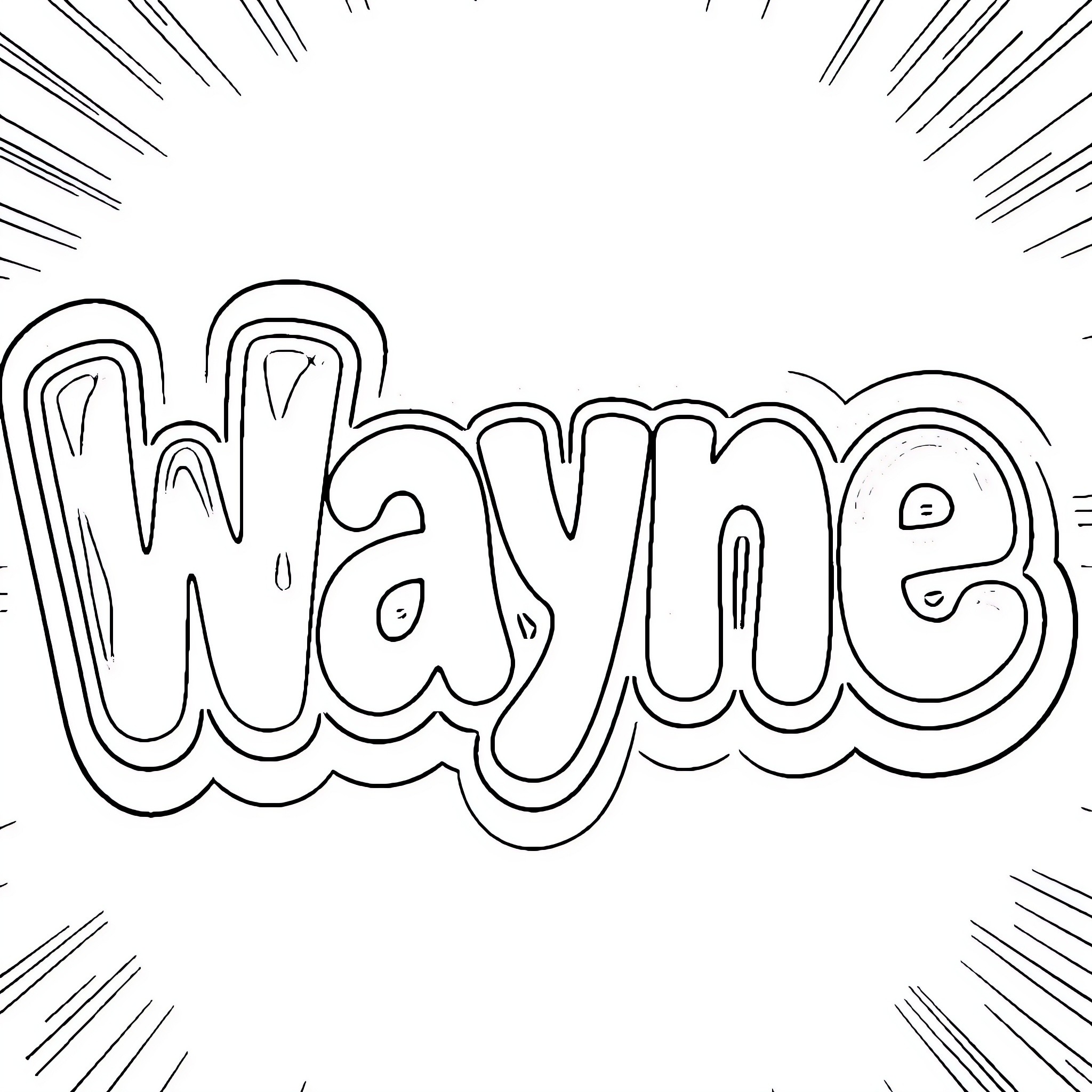 Wayne's dynamic expression on the page Coloring Page (free black-and-white line drawing printable PDF for all, from beginners to advanced learners, including children, teens, adults, and seniors)