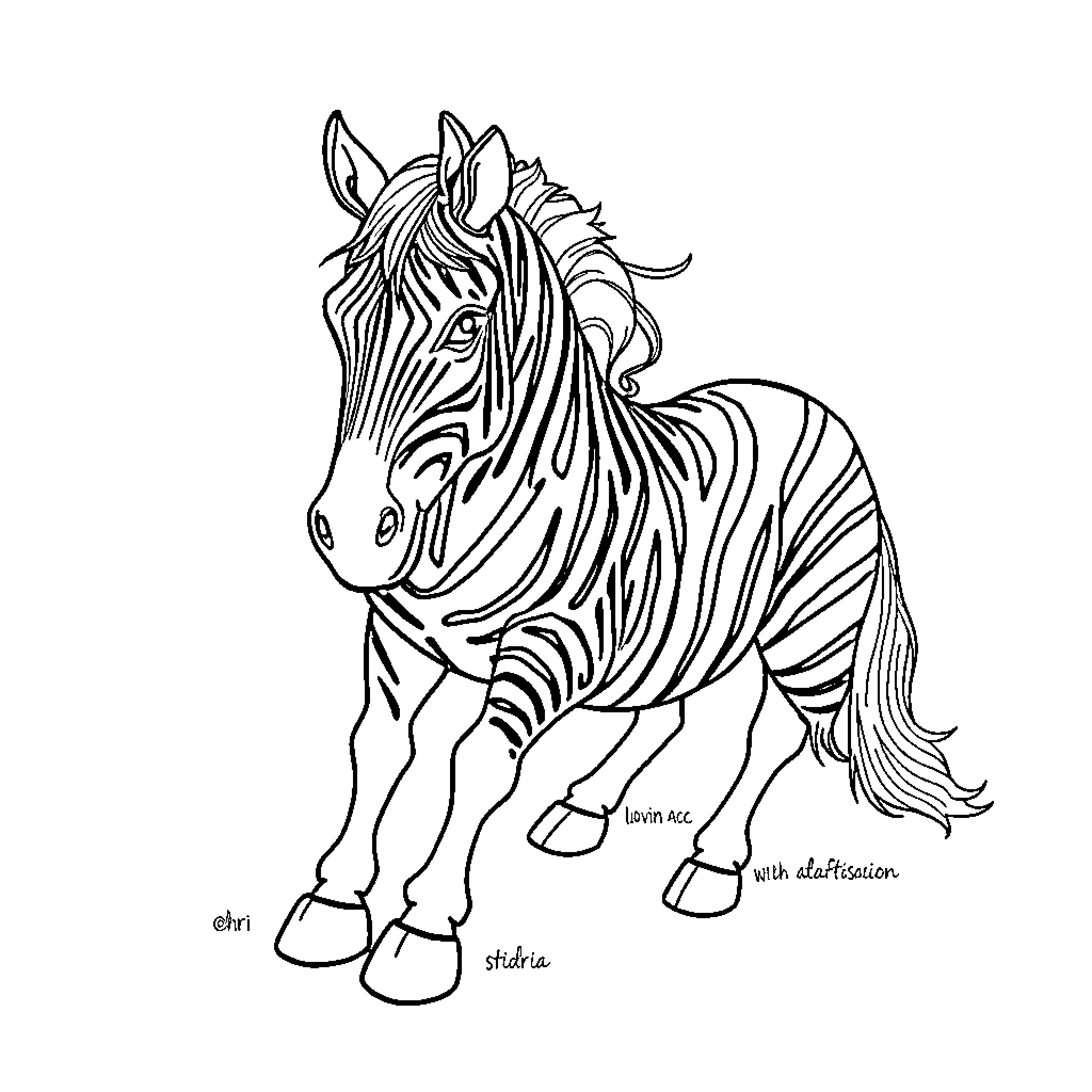 Car with distinctive striped pattern Coloring Page (free black-and-white line drawing printable PDF for all, from beginners to advanced learners, including children, teens, adults, and seniors)