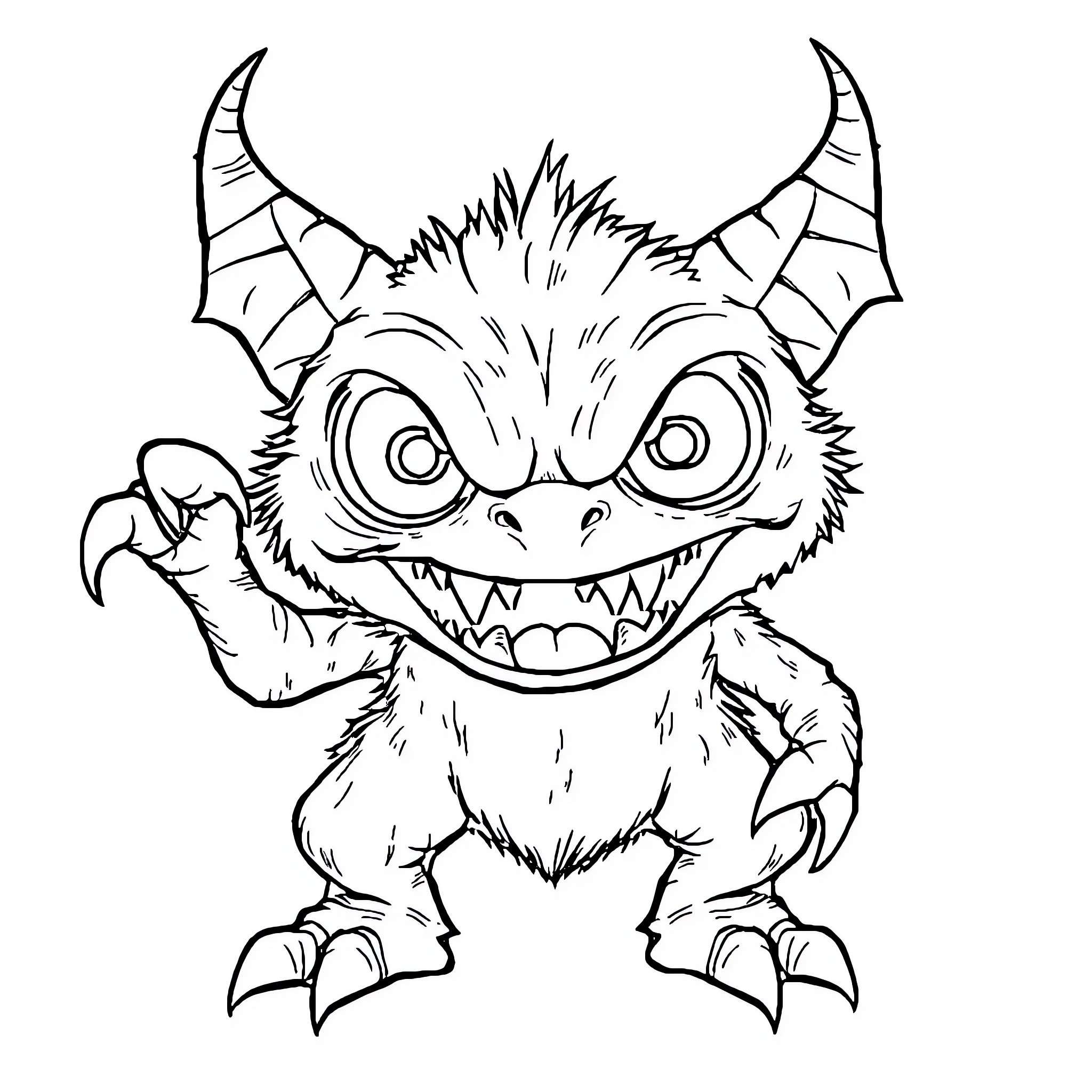 Labubu's Spooky Adventure Coloring Page (free black-and-white line drawing printable PDF for all, from beginners to advanced learners, including children, teens, adults, and seniors)