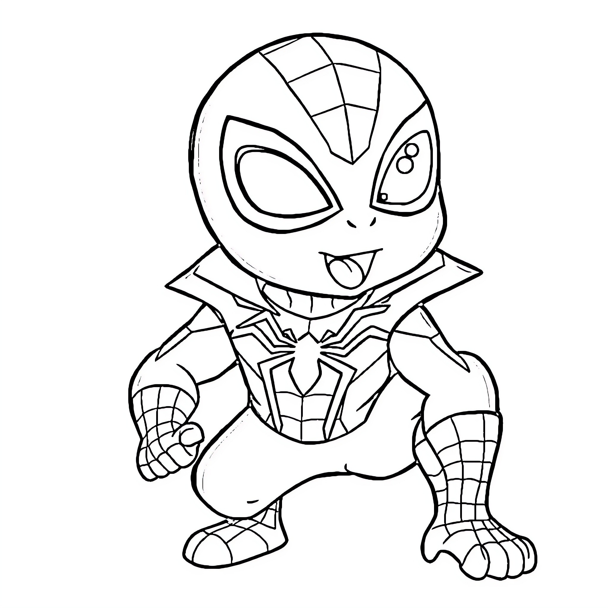 Bluey's Fun Spider-Man Costume Adventure Coloring Page (free black-and-white line drawing printable PDF for all, from beginners to advanced learners, including children, teens, adults, and seniors)