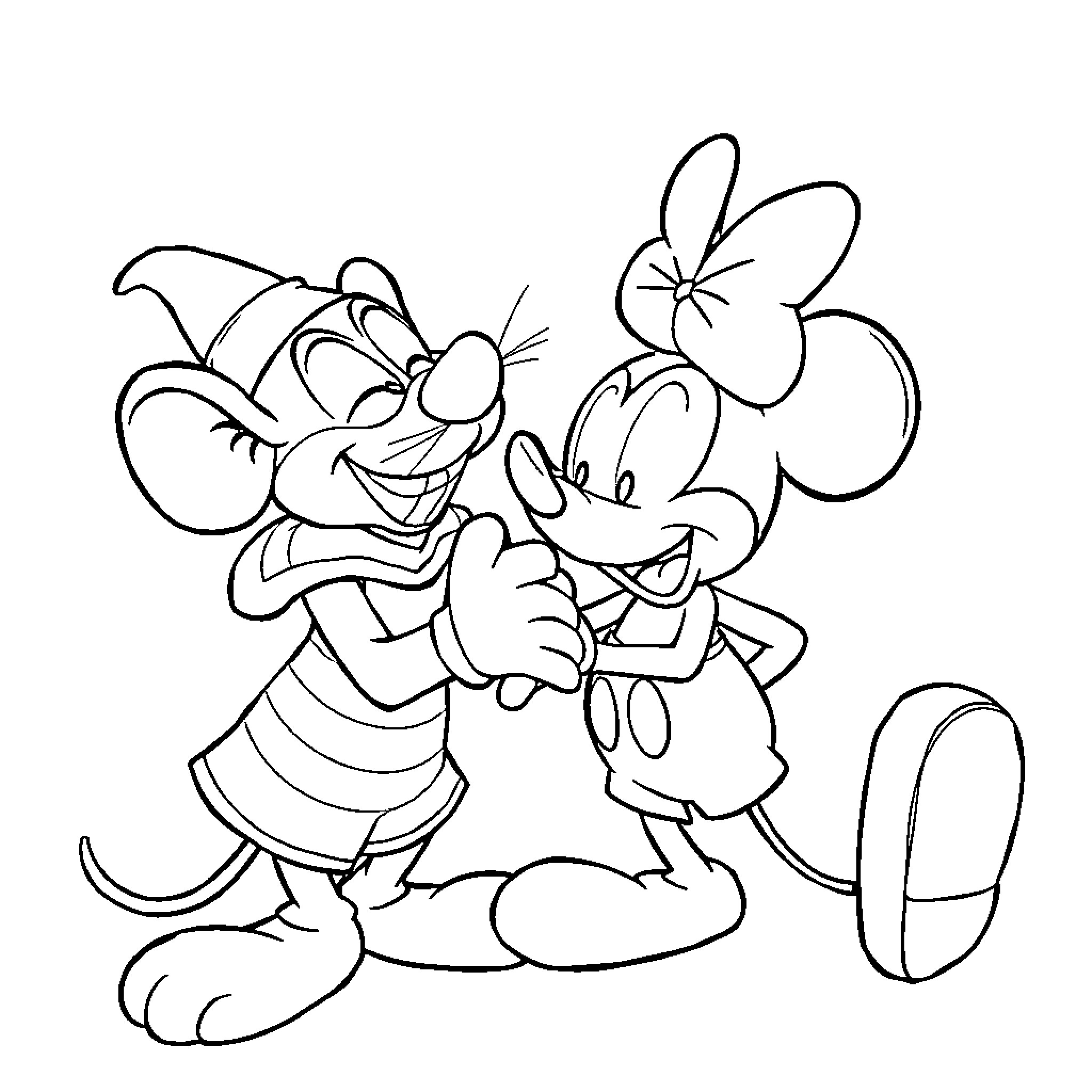 Master Splinter's Mischievous Duo Coloring Page (free black-and-white line drawing printable PDF for all, from beginners to advanced learners, including children, teens, adults, and seniors)