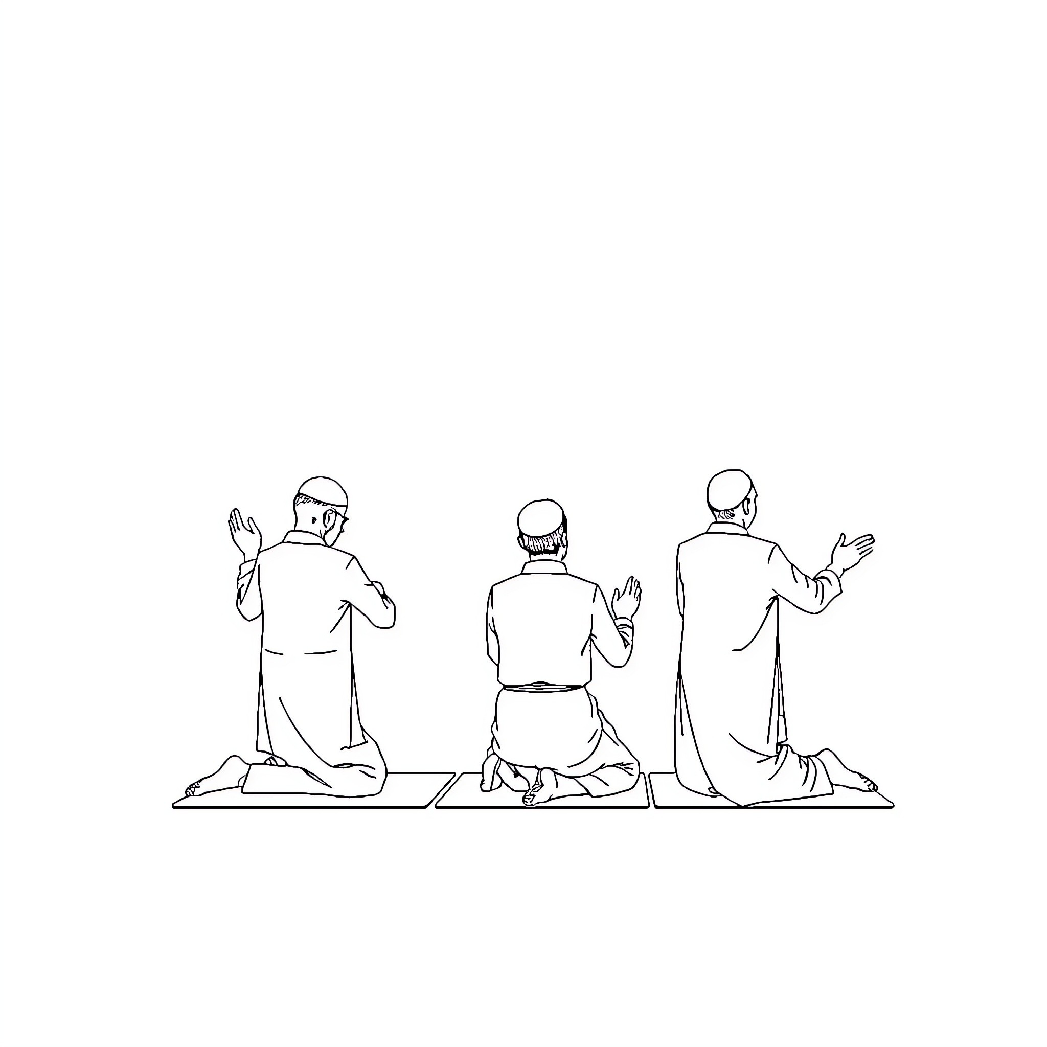 Prayer Gathering of Diverse Community Coloring Page (free black-and-white line drawing printable PDF for all, from beginners to advanced learners, including children, teens, adults, and seniors)