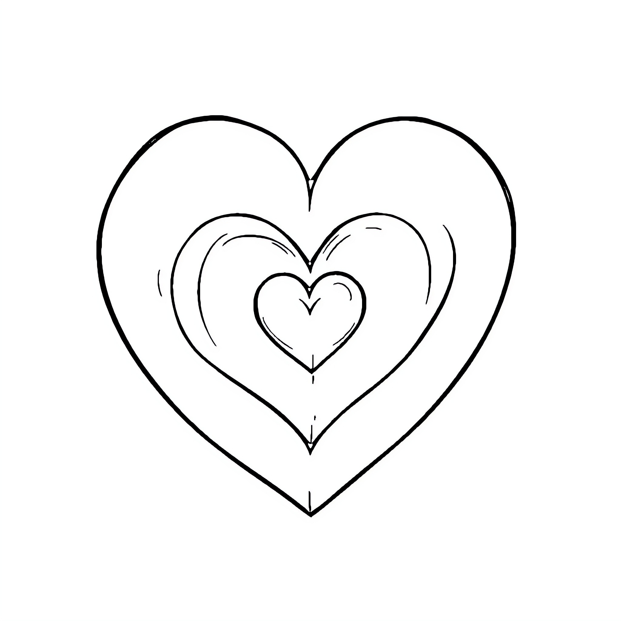 Heart of Connected Love Coloring Page (free black-and-white line drawing printable PDF for all, from beginners to advanced learners, including children, teens, adults, and seniors)