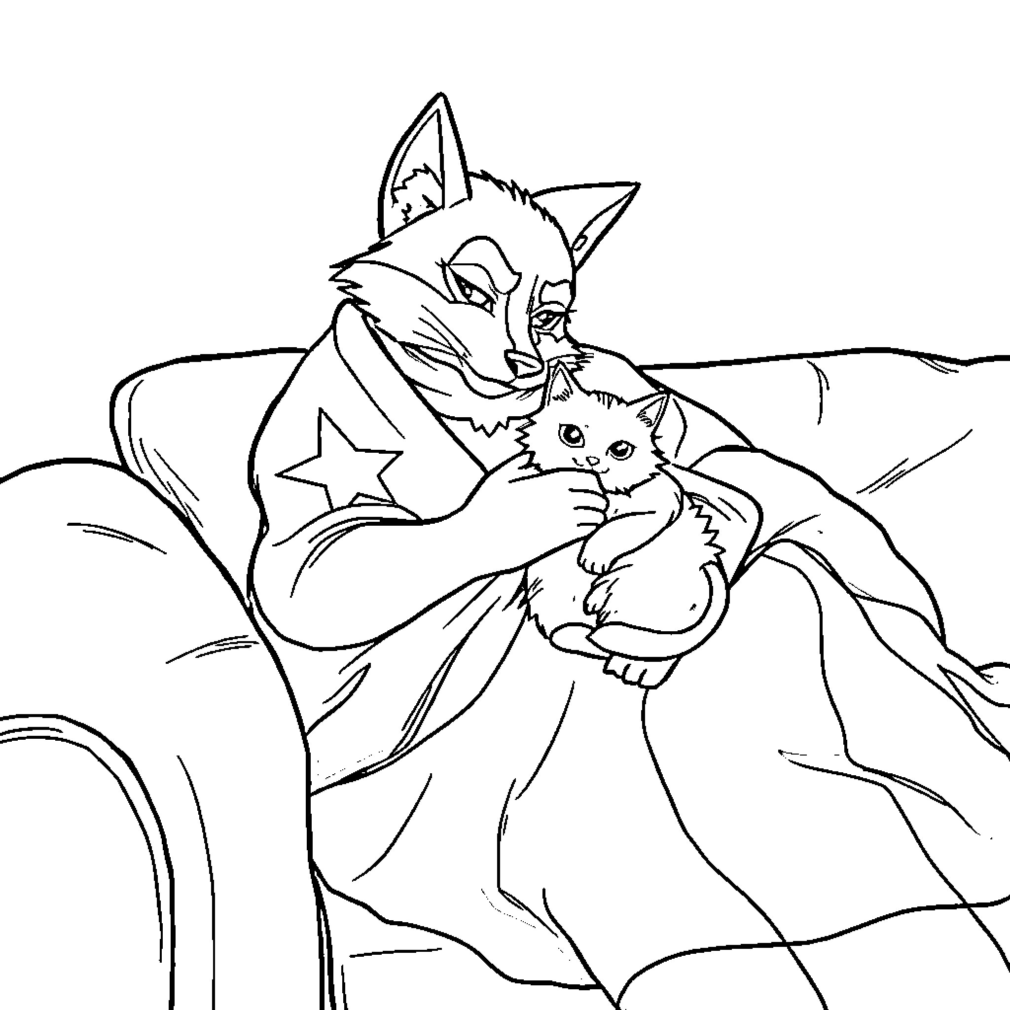 Gambit of a Heroic Animal Companion Coloring Page (free black-and-white line drawing printable PDF for all, from beginners to advanced learners, including children, teens, adults, and seniors)