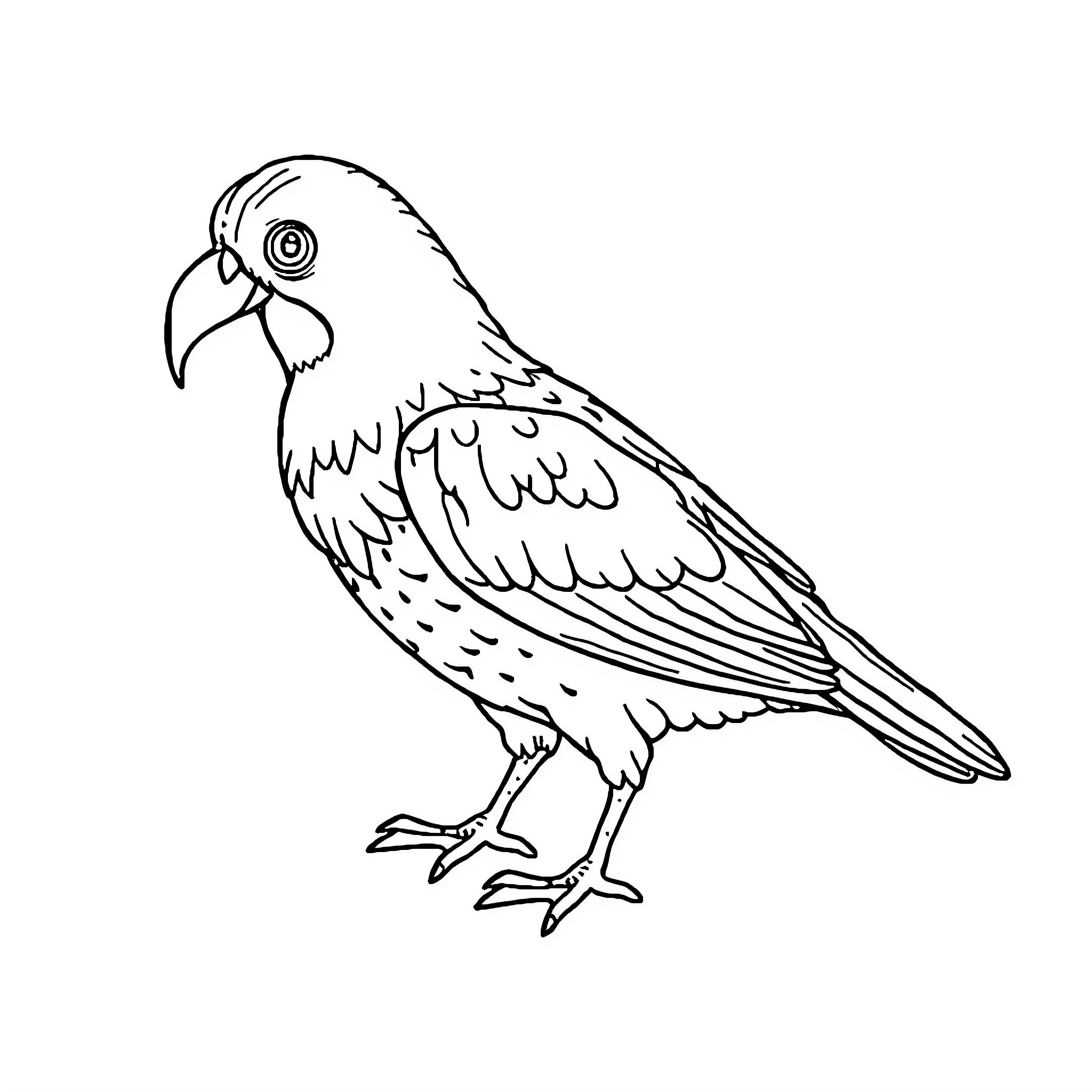 Hiato y Diptongo - Parrot illustration Coloring Page (free black-and-white line drawing printable PDF for all, from beginners to advanced learners, including children, teens, adults, and seniors)