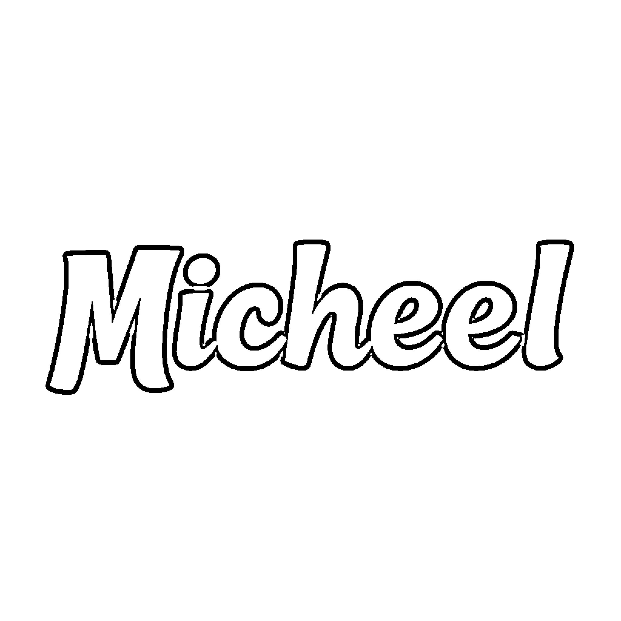 Michael's name in stylized text Coloring Page (free black-and-white line drawing printable PDF for all, from beginners to advanced learners, including children, teens, adults, and seniors)