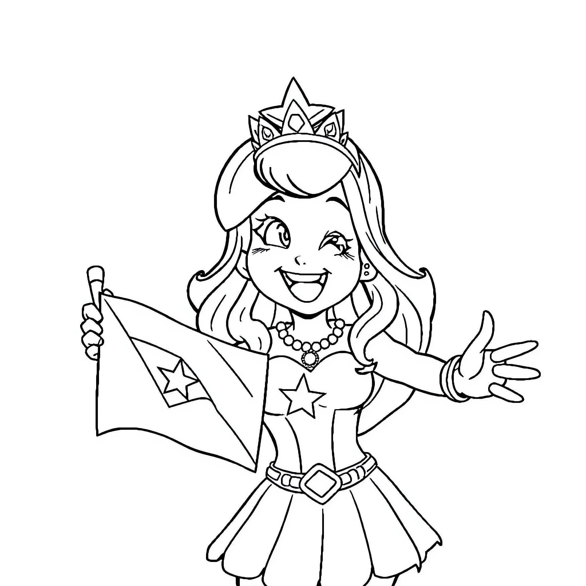 Rainbow Brite in a Magical Adventure Coloring Page (free black-and-white line drawing printable PDF for all, from beginners to advanced learners, including children, teens, adults, and seniors)