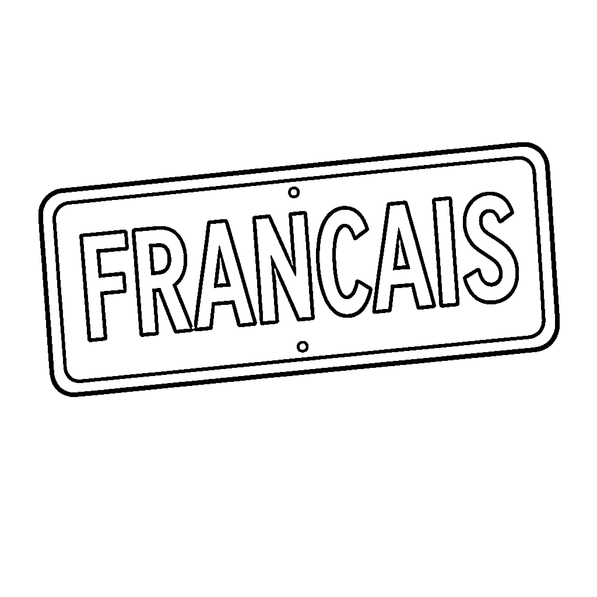 Français road sign Coloring Page (free black-and-white line drawing printable PDF for all, from beginners to advanced learners, including children, teens, adults, and seniors)