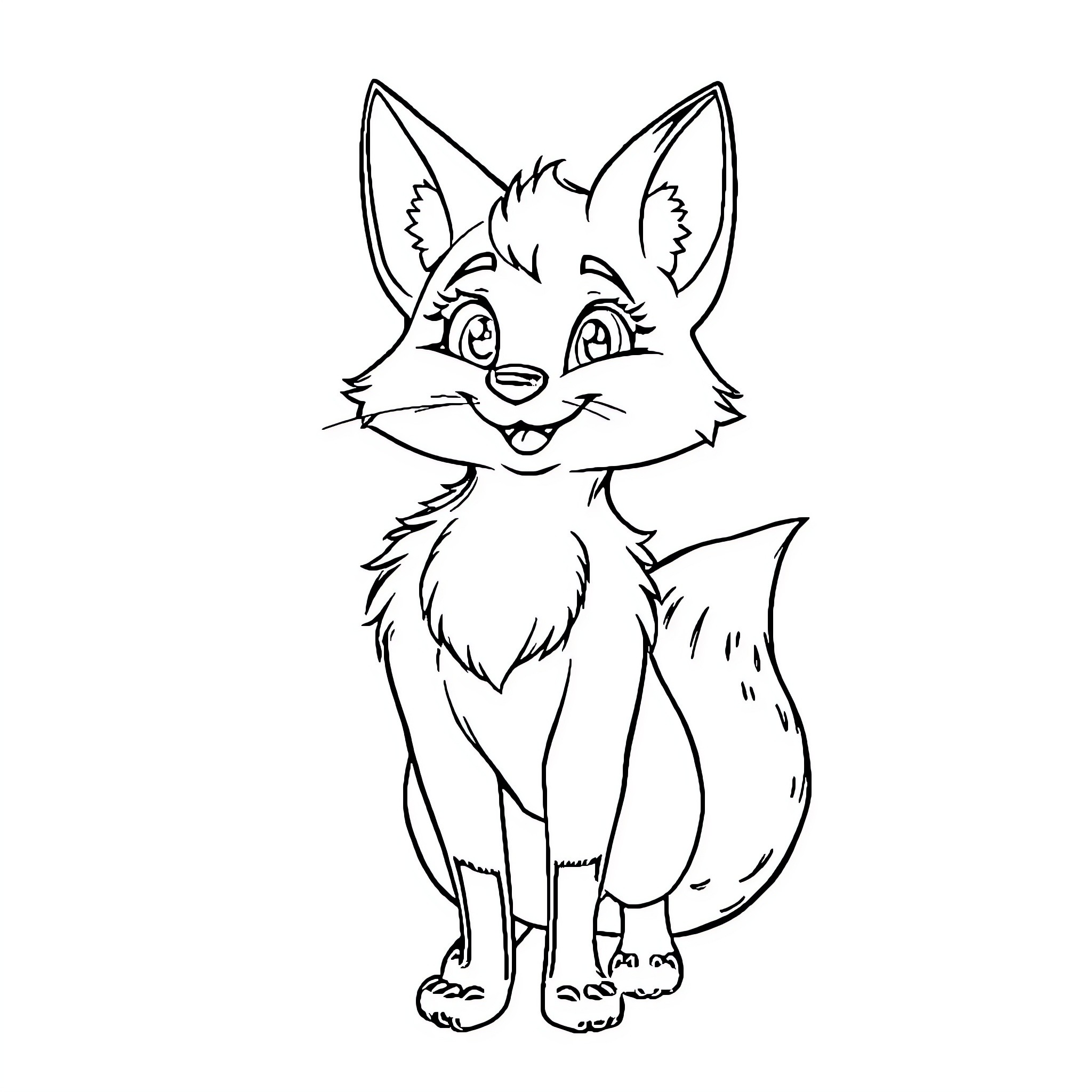Carmelita Fox in a Playful Pose Coloring Page (free black-and-white line drawing printable PDF for all, from beginners to advanced learners, including children, teens, adults, and seniors)