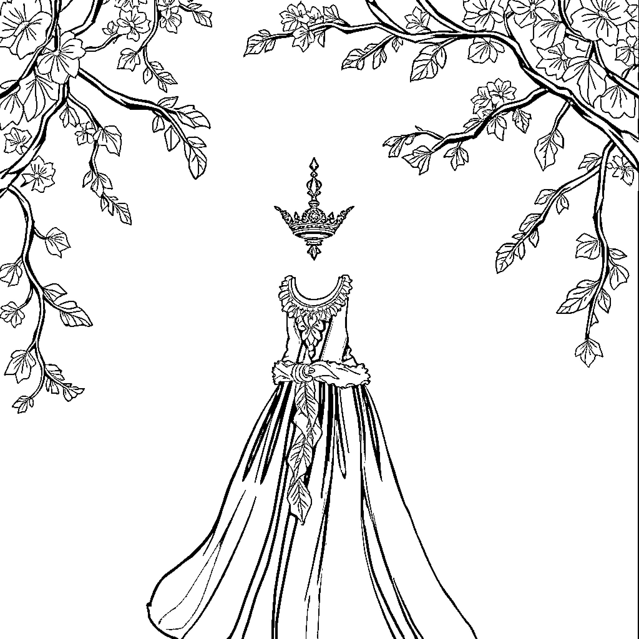 Nature's Elegant Floral Frame Coloring Page (free black-and-white line drawing printable PDF for all, from beginners to advanced learners, including children, teens, adults, and seniors)