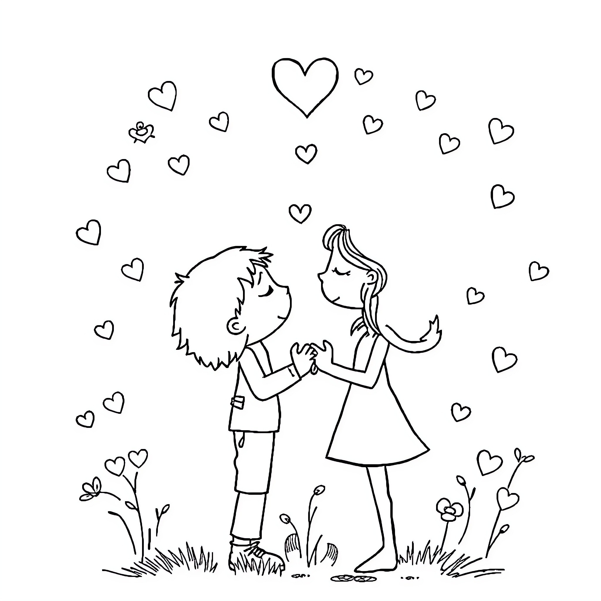 Apology for a Heartfelt Moment Coloring Page (free black-and-white line drawing printable PDF for all, from beginners to advanced learners, including children, teens, adults, and seniors)
